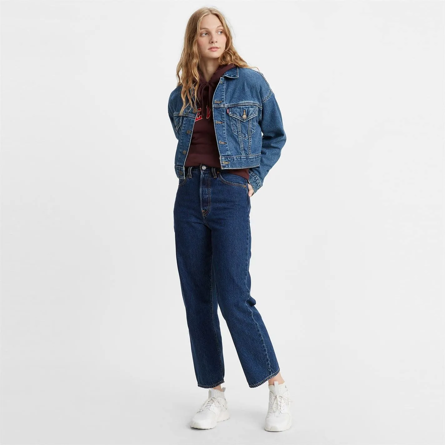 Levi's Ribcage Straight Ankle Jeans, Dark Mineral, 27W / 29L - immagine 2