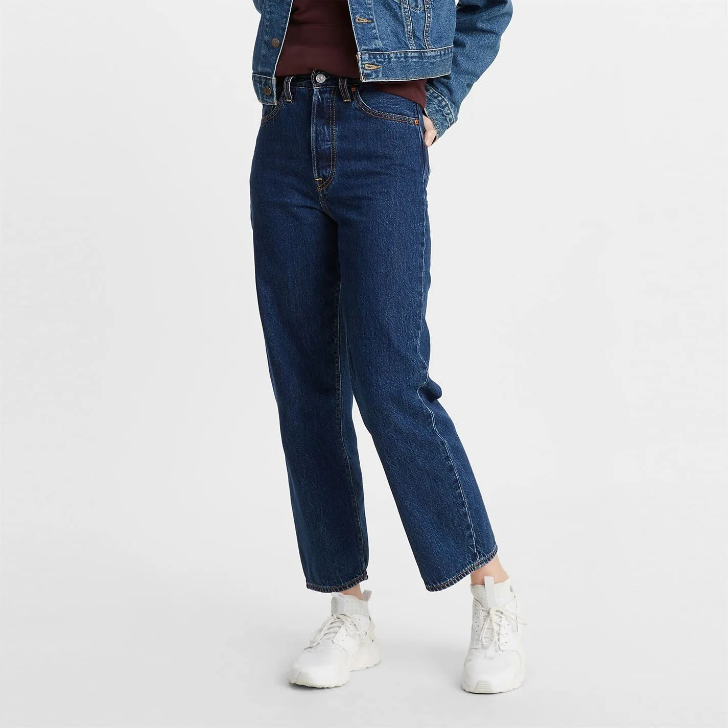 Levi's Ribcage Straight Ankle Jeans, Dark Mineral, 27W / 29L - immagine 6