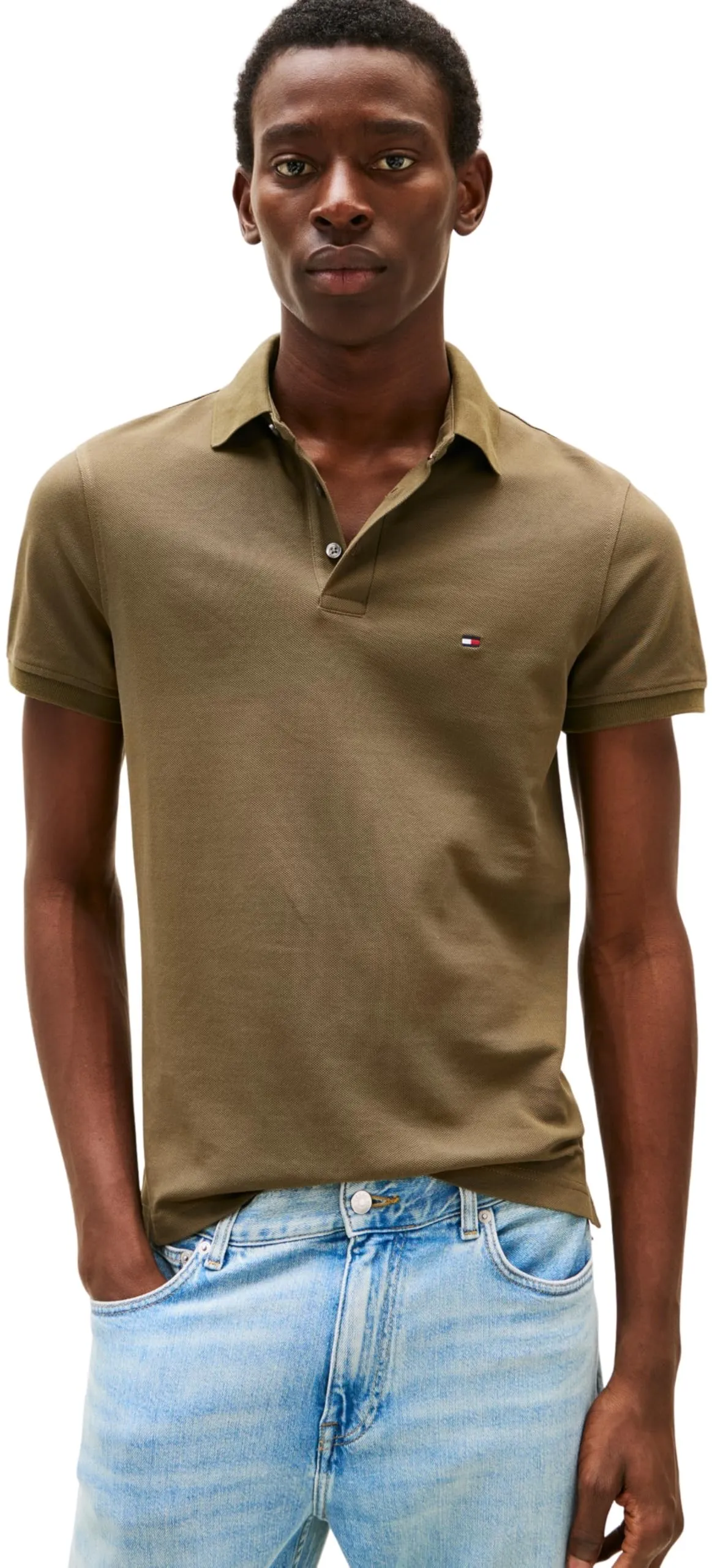 Tommy Hilfiger 1985 Slim Fit Polo Shirt, Army Green, XL - immagine 1