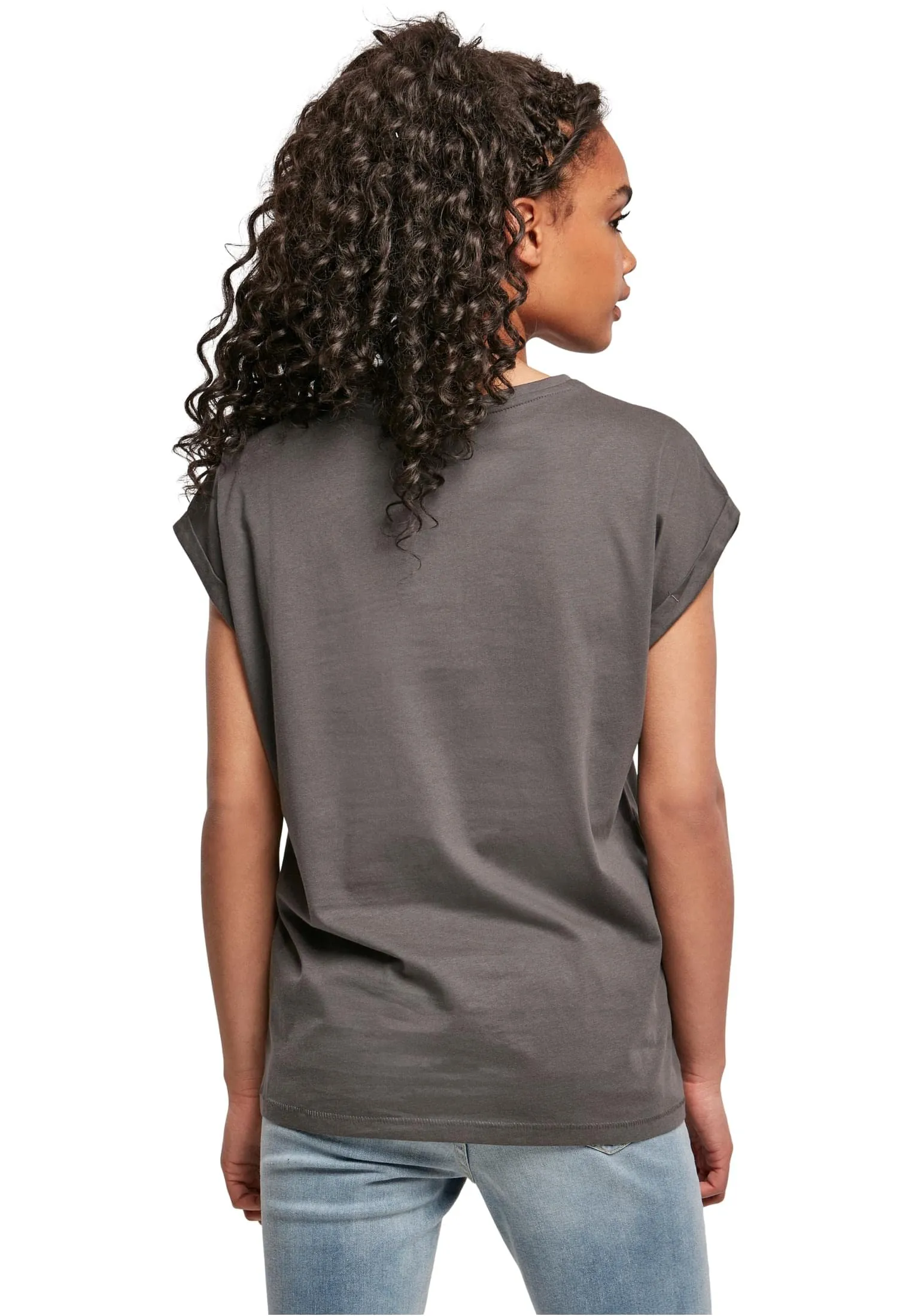 Urban Classics T-shirt da Donna con Maniche Arrotolate in Cotone, Rosso Ciliegia, Taglia XXL - immagine 3