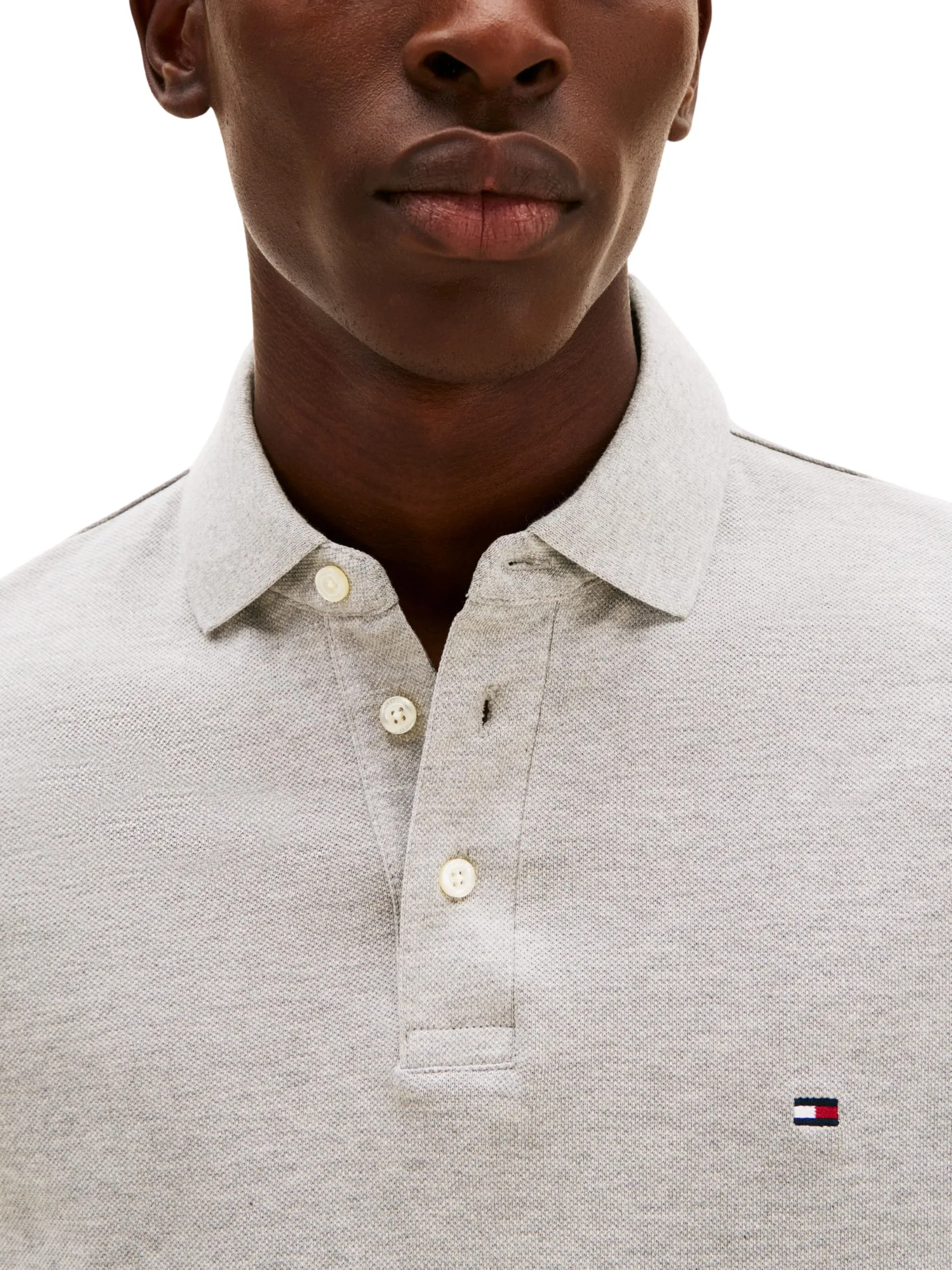 Tommy Hilfiger 1985 Slim Fit Polo Shirt Men, Light Grey Heather, XS - immagine 4