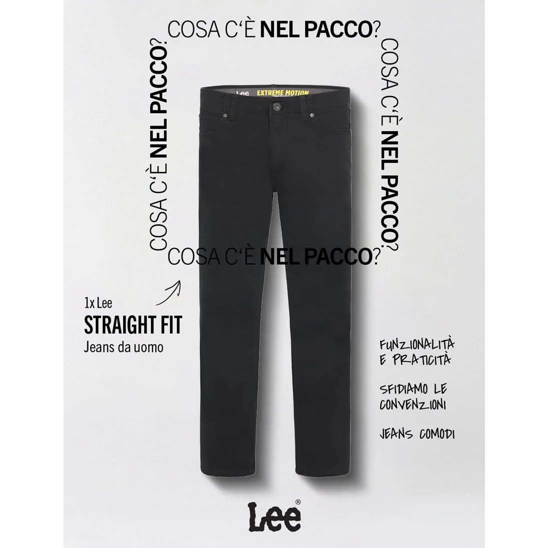 Lee Jeans Uomo Regular Fit Extreme Motion - Nero - immagine 7