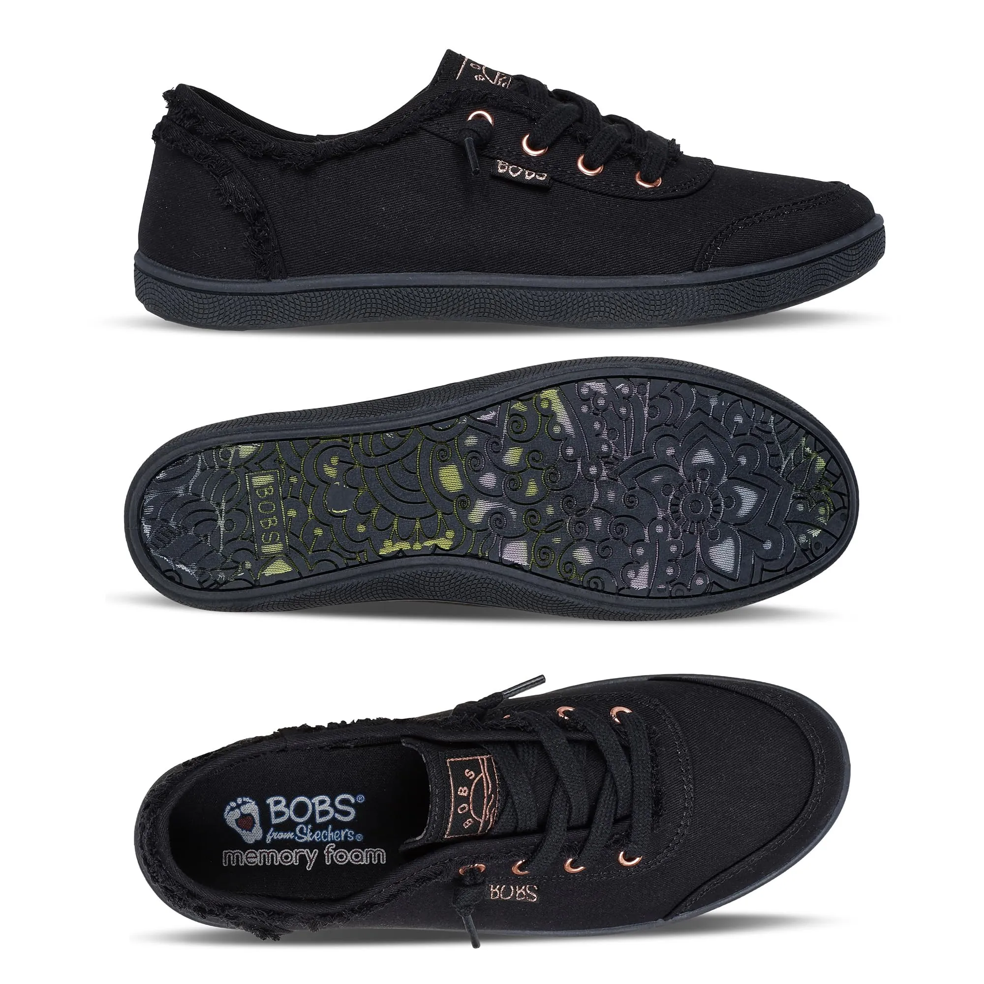 Skechers Bobs B Cute Scarpe da Ginnastica Donna Nero 33492-BBK 37.5 EU Larga - immagine 7