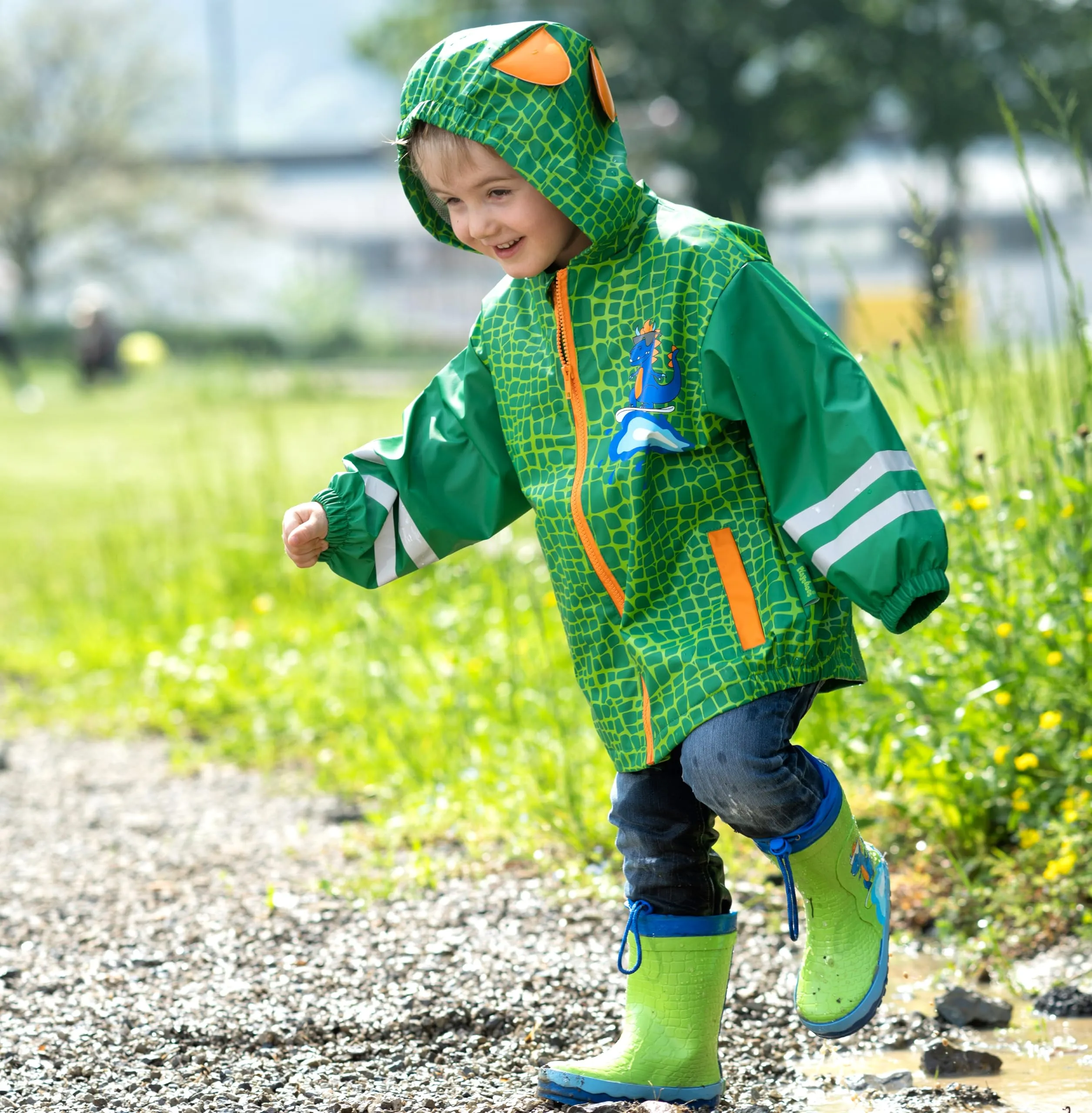Playshoes Giacca da pioggia Unisex Bambini e Ragazzi, Dinosauro, 80 - immagine 4