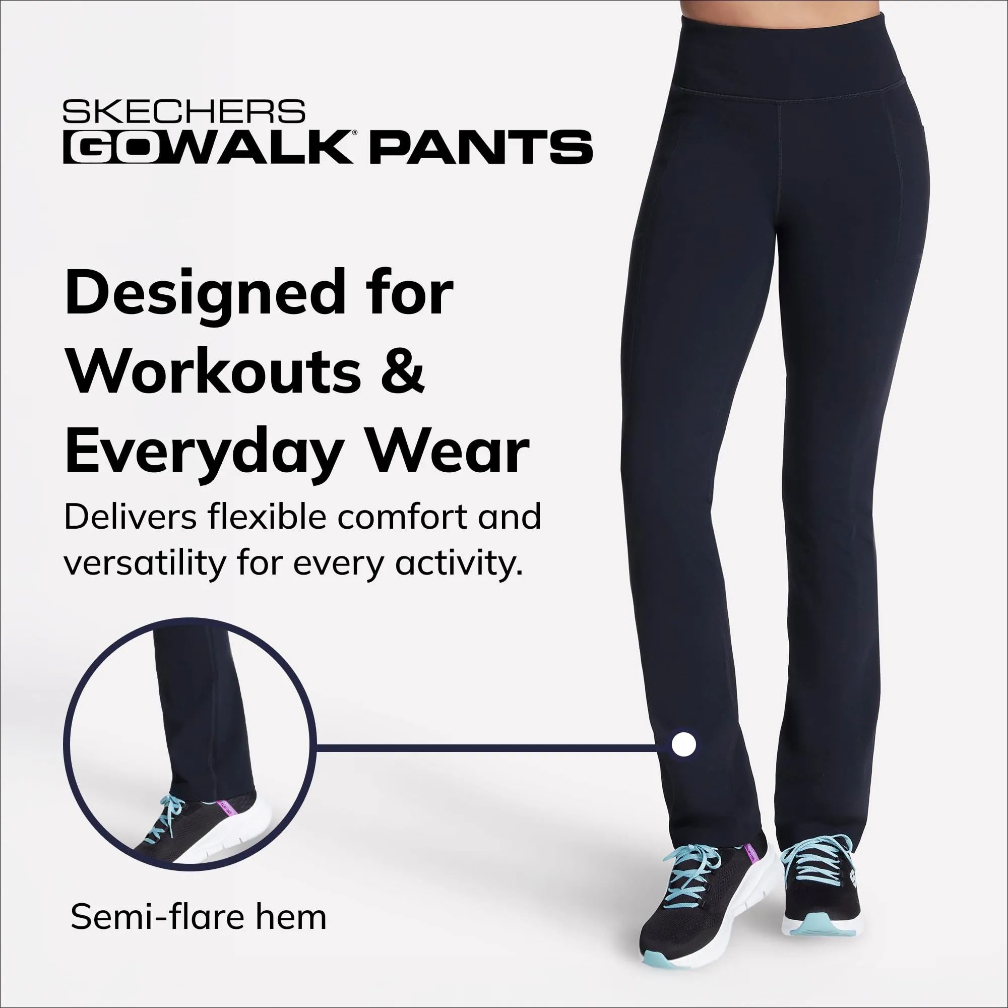 Skechers Women's GOwalk Pant Joy, Bold Black, Medium Tall - immagine 3