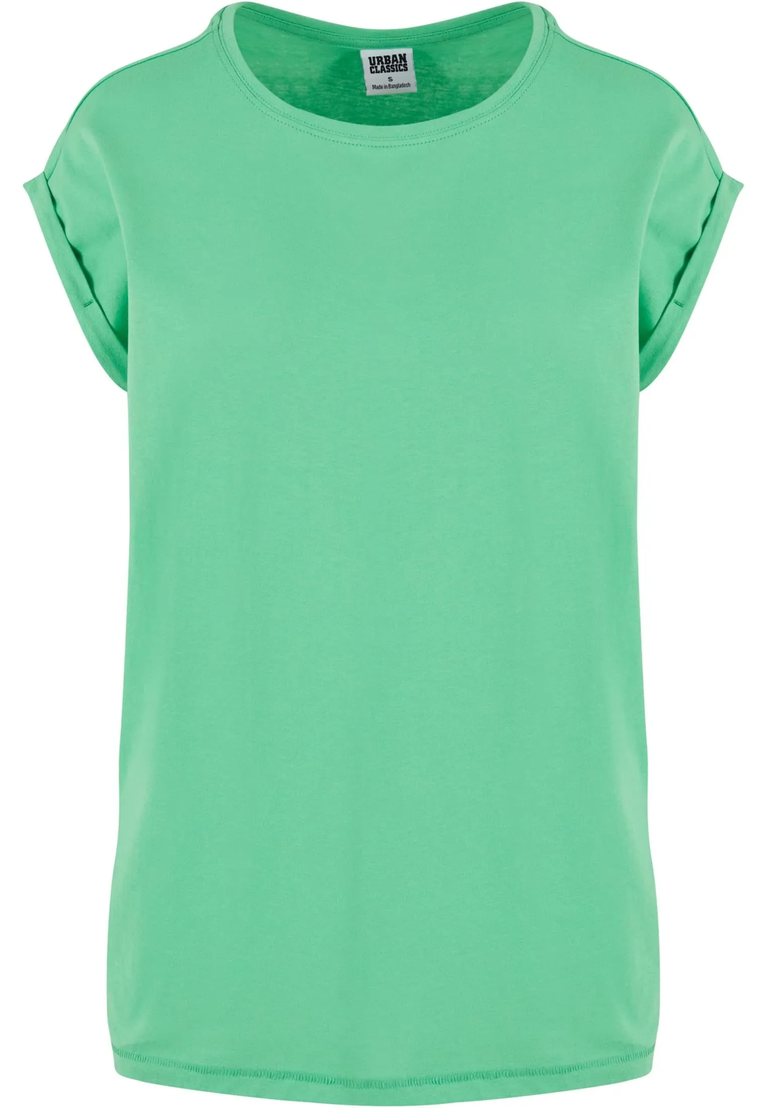 Urban Classics Donna T-shirt in Cotone con Maniche Arrotolate e Scollo Rotondo, Rosso Ciliegia, Taglia XXL - immagine 6