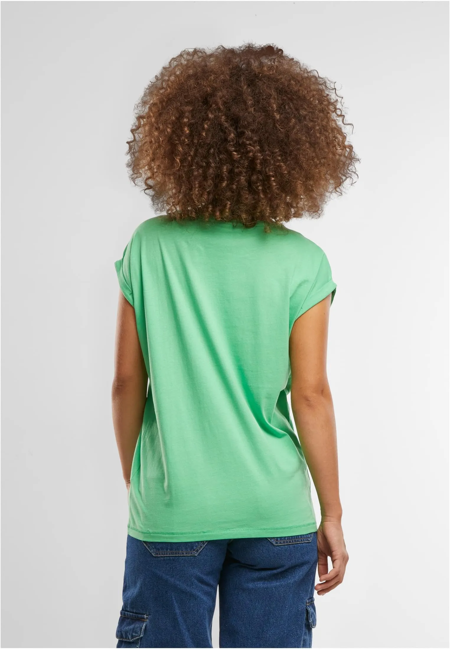 Urban Classics T-shirt da Donna con Maniche Arrotolate in Cotone, Rosso Ciliegia, Taglia XXL - immagine 6