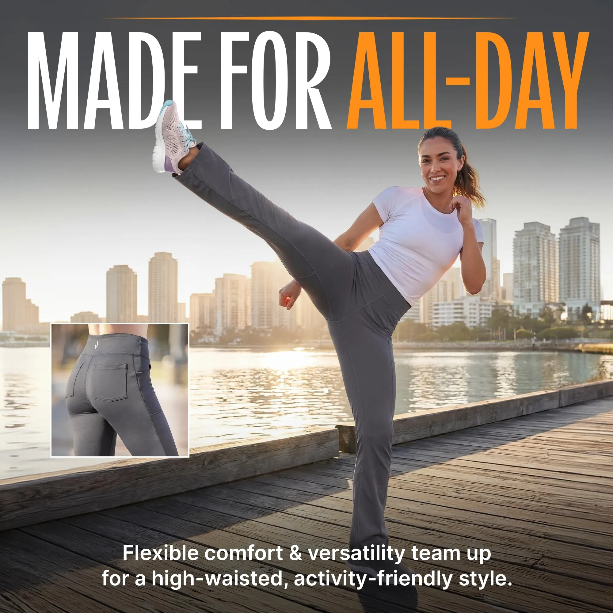 Skechers Women's GOwalk Pant Joy, Charcoal Grey, Large Tall - immagine 4