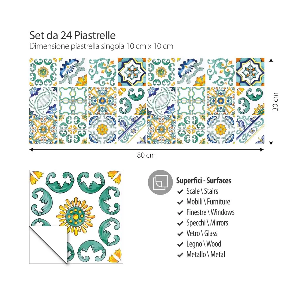 RE-COVERTILES Adesivi Piastrelle in PVC Animalier 24 Pz 10x10 cm PS00047 - immagine 5