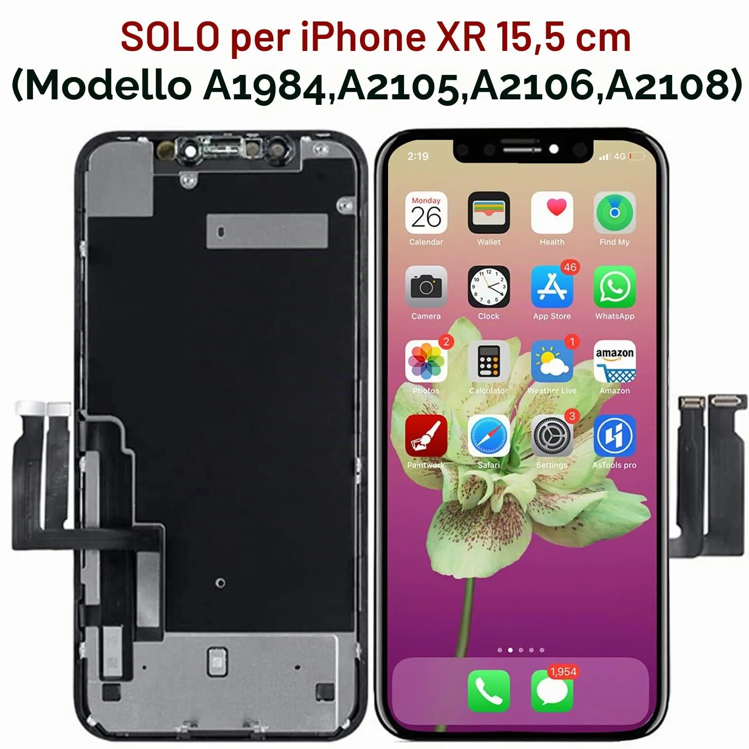 Brinonac LCD Display Digitizer Replacement Kit for iPhone XR 6.1" - immagine 2