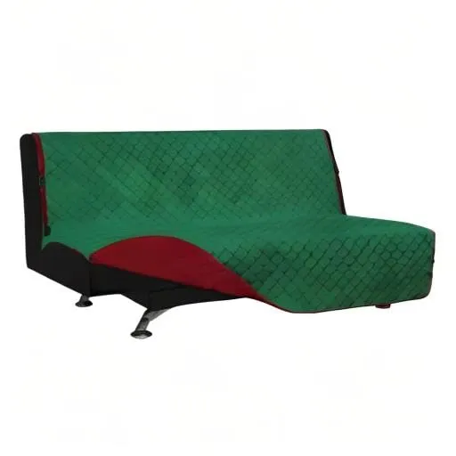 Easy-Going Futon Slipcover, Reversibile, Senza Braccioli, Impermeabile, Verde/Rosso Natalizio, 70'' - immagine 8