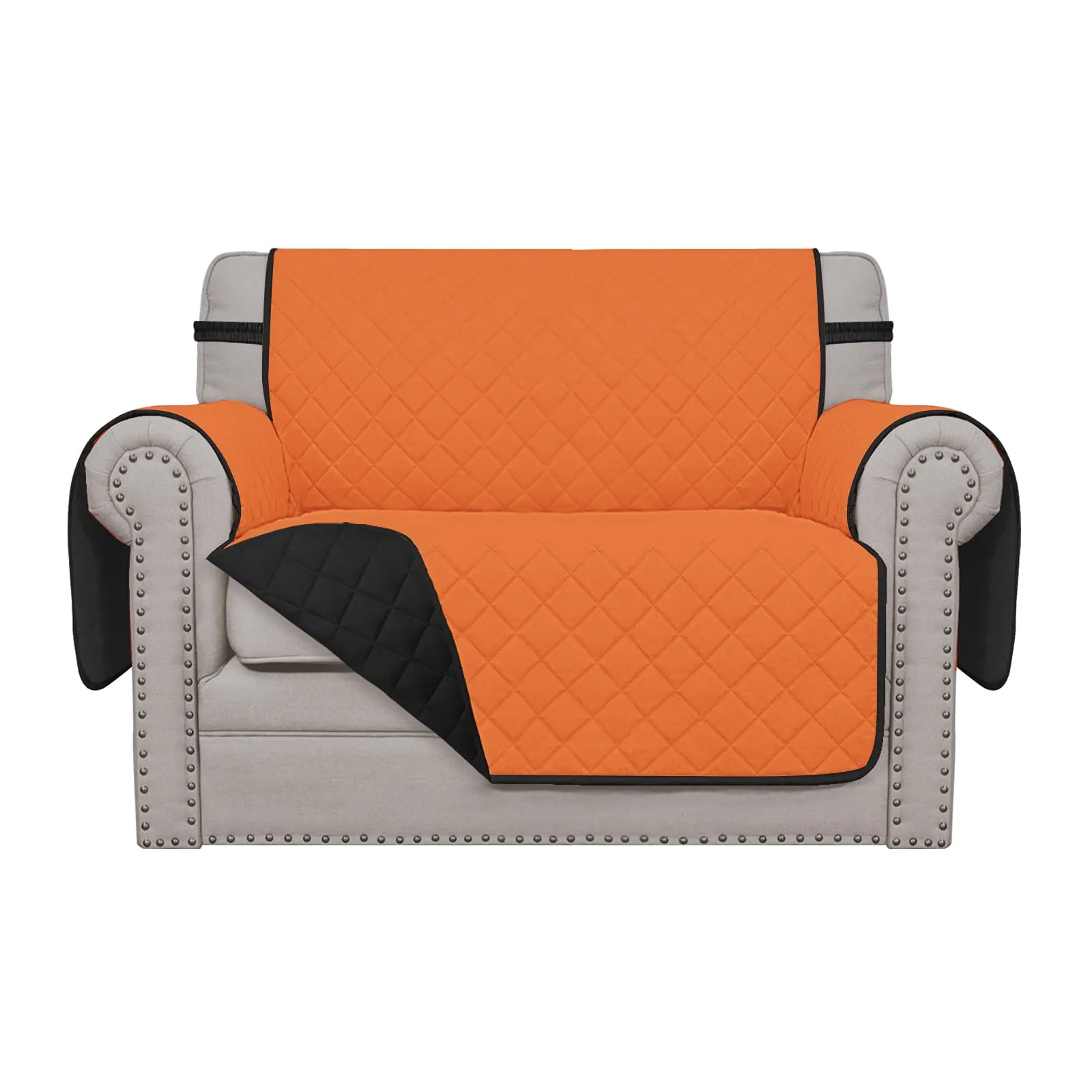 Easy-Going Fodera per Poltrona Oversize Reversibile e Impermeabile per Animali Domestici, Arancione/Nero - immagine 1