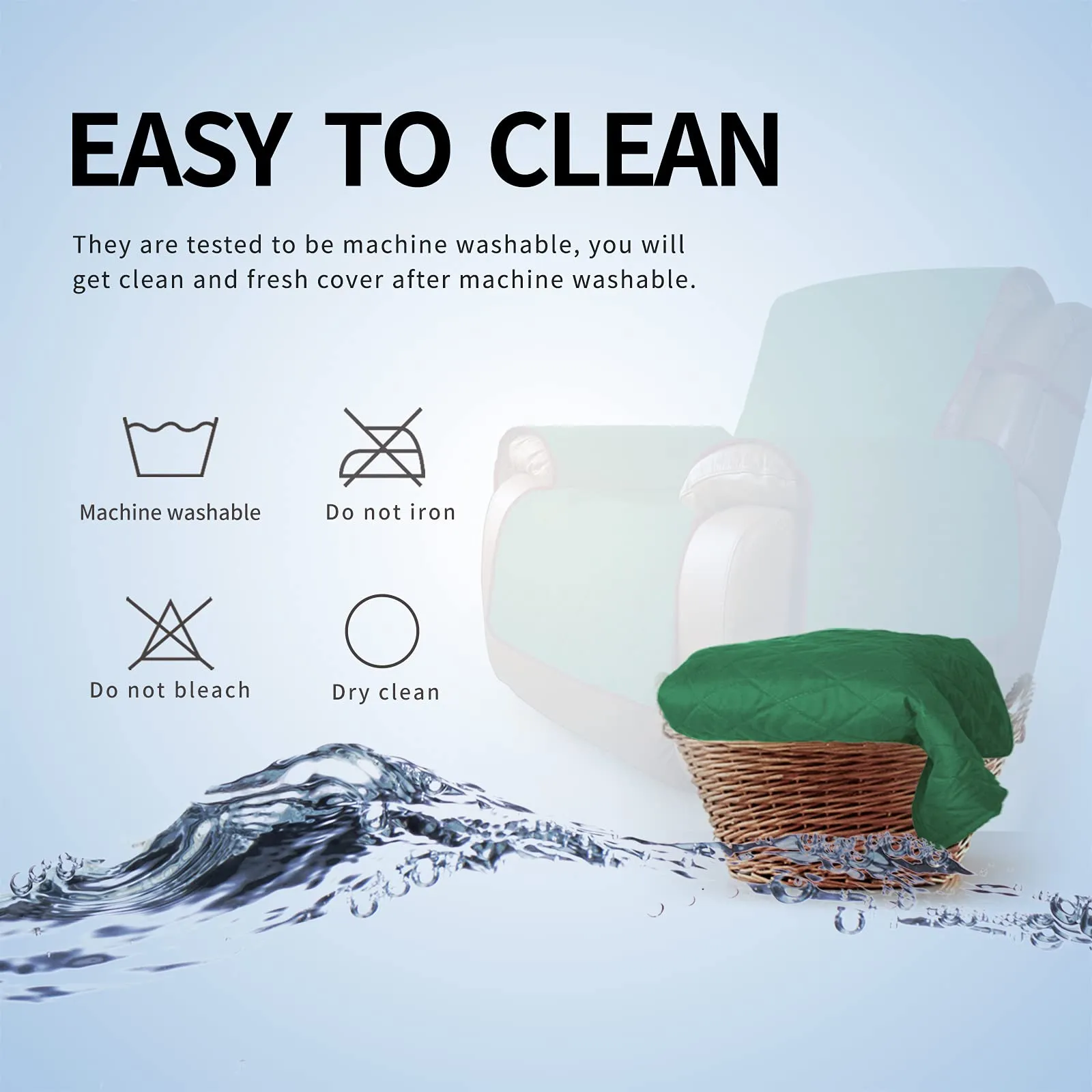 Easy-Going Fodera Reversibile per Poltrona Reclinabile Large, Copridivano Idrorepellente per Animali Domestici - immagine 7