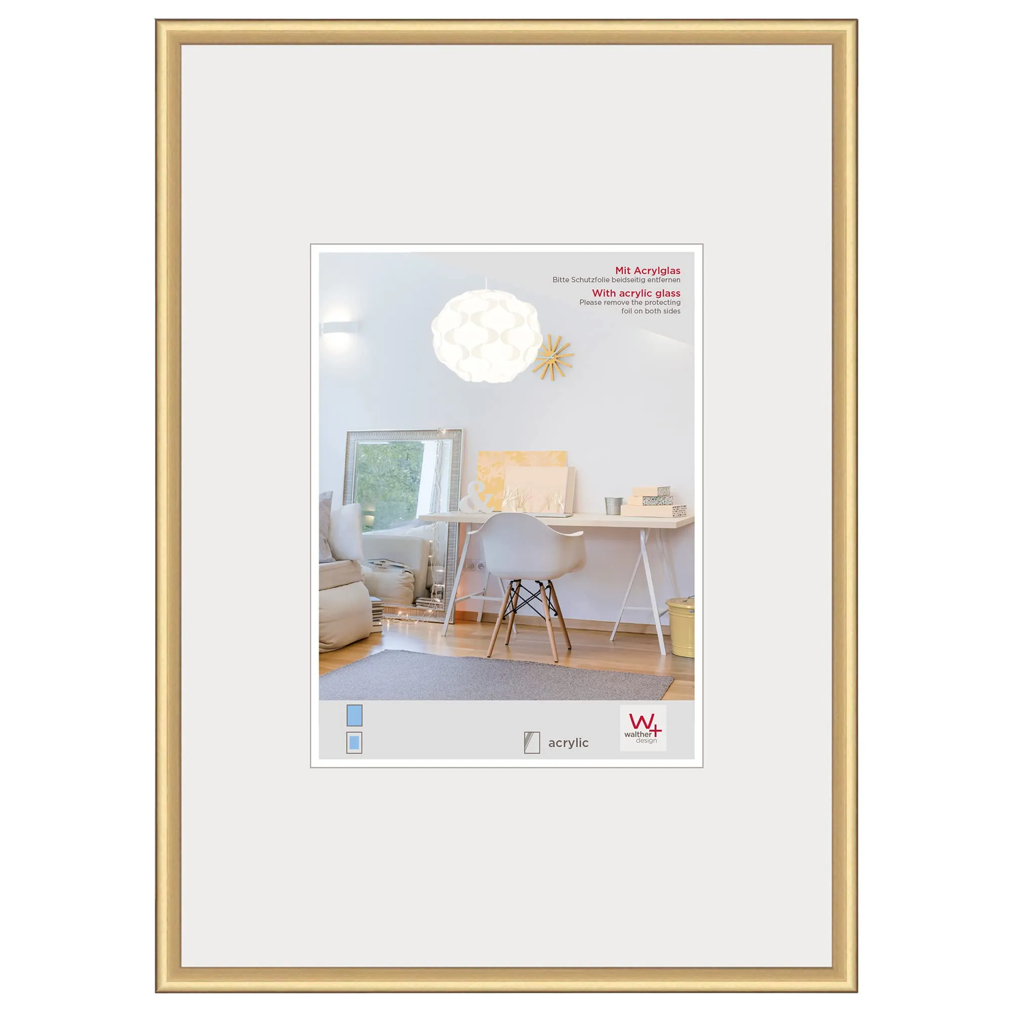 Walther Design New Lifestyle Cornice Oro 42 x 59,4 cm DIN A2 KVX426G - immagine 1