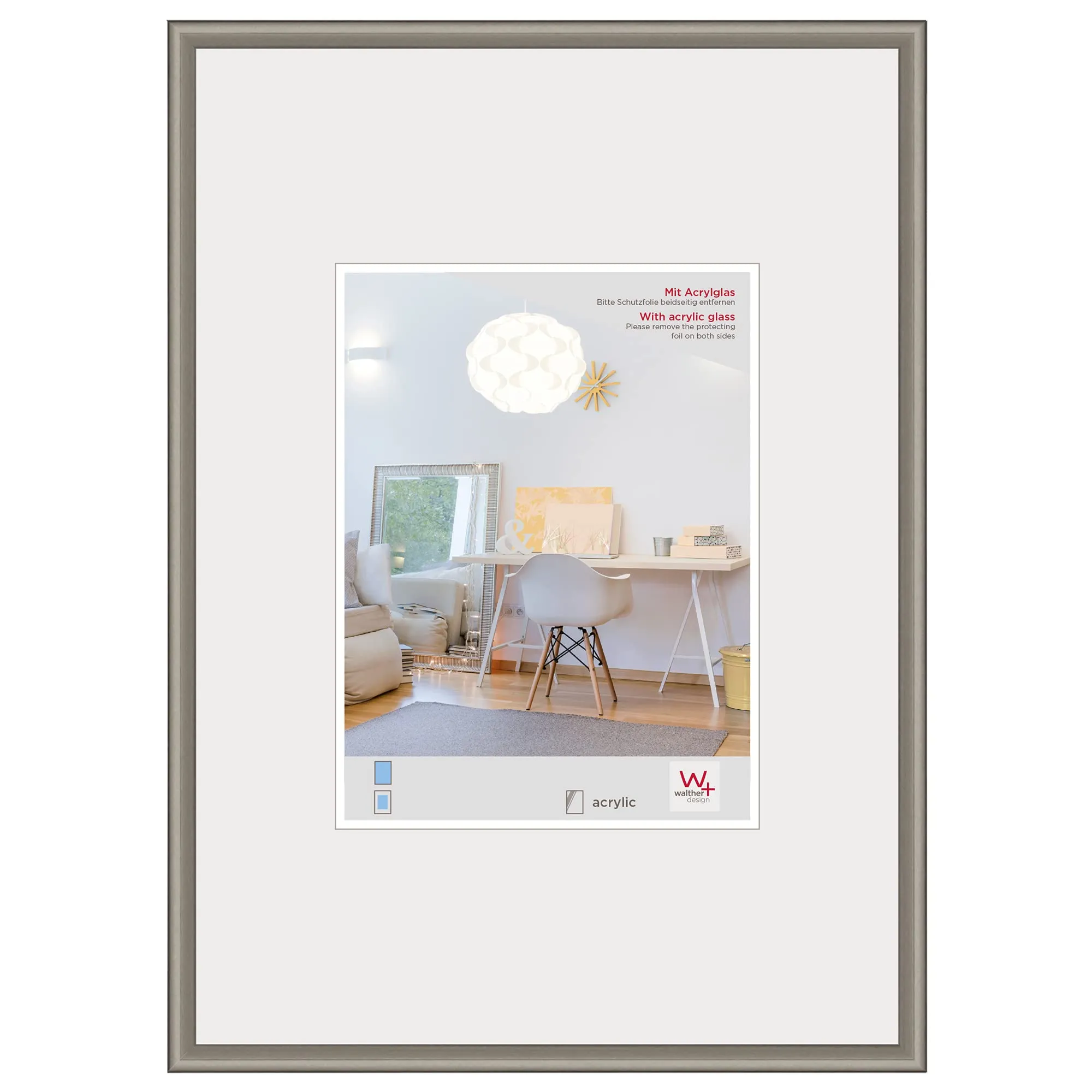 Walther Design New Lifestyle Cornice in Plastica Acciaio 50 x 60 cm KVX060D - immagine 1