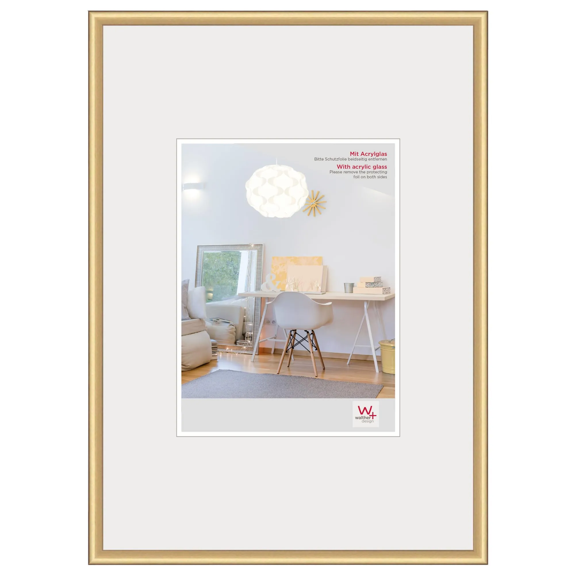 walther design New Lifestyle Cornice in Plastica, Oro, 59,4 x 84 cm (DIN A1), KVX684G - immagine 1