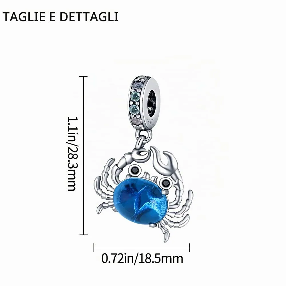 Pandach Bead Charm Ciondolo Argento Sterling 925 con Cubic Zirconia per Braccialetti e Collane Europei - immagine 6