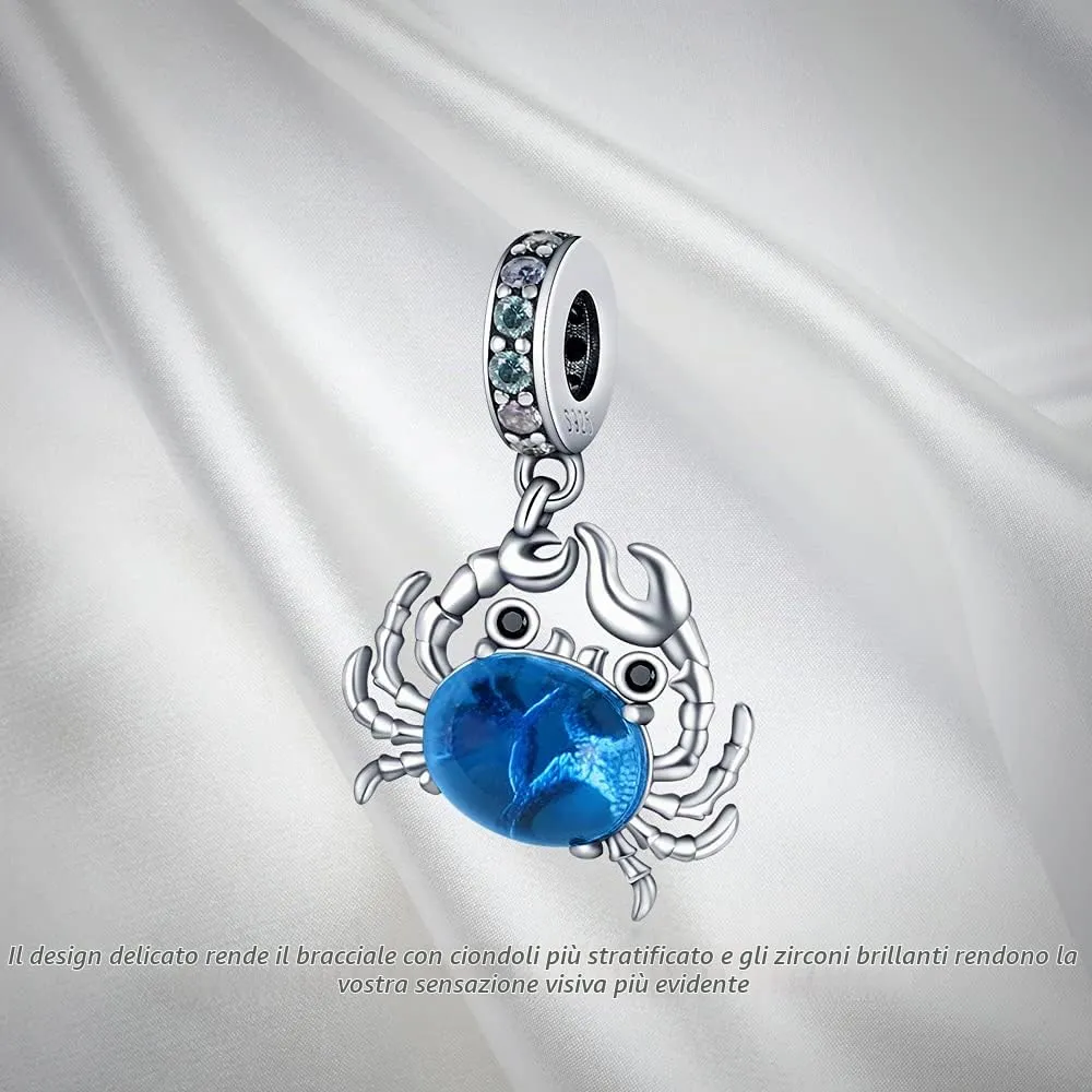 Pandach Bead Charm Ciondolo Argento Sterling 925 con Cubic Zirconia per Braccialetti e Collane Europei - immagine 7