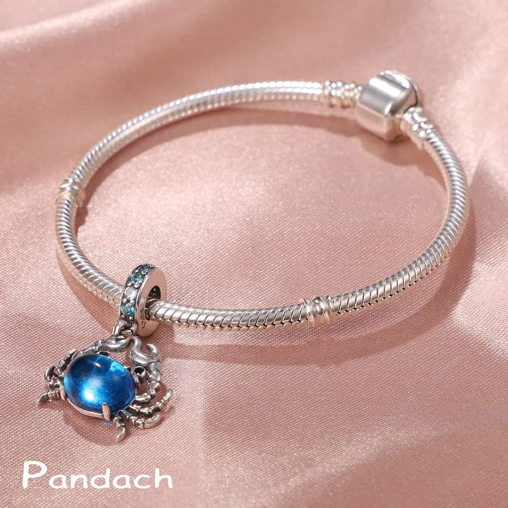 Pandach Bead Charm Ciondolo Argento Sterling 925 con Cubic Zirconia per Braccialetti e Collane Europei - immagine 2