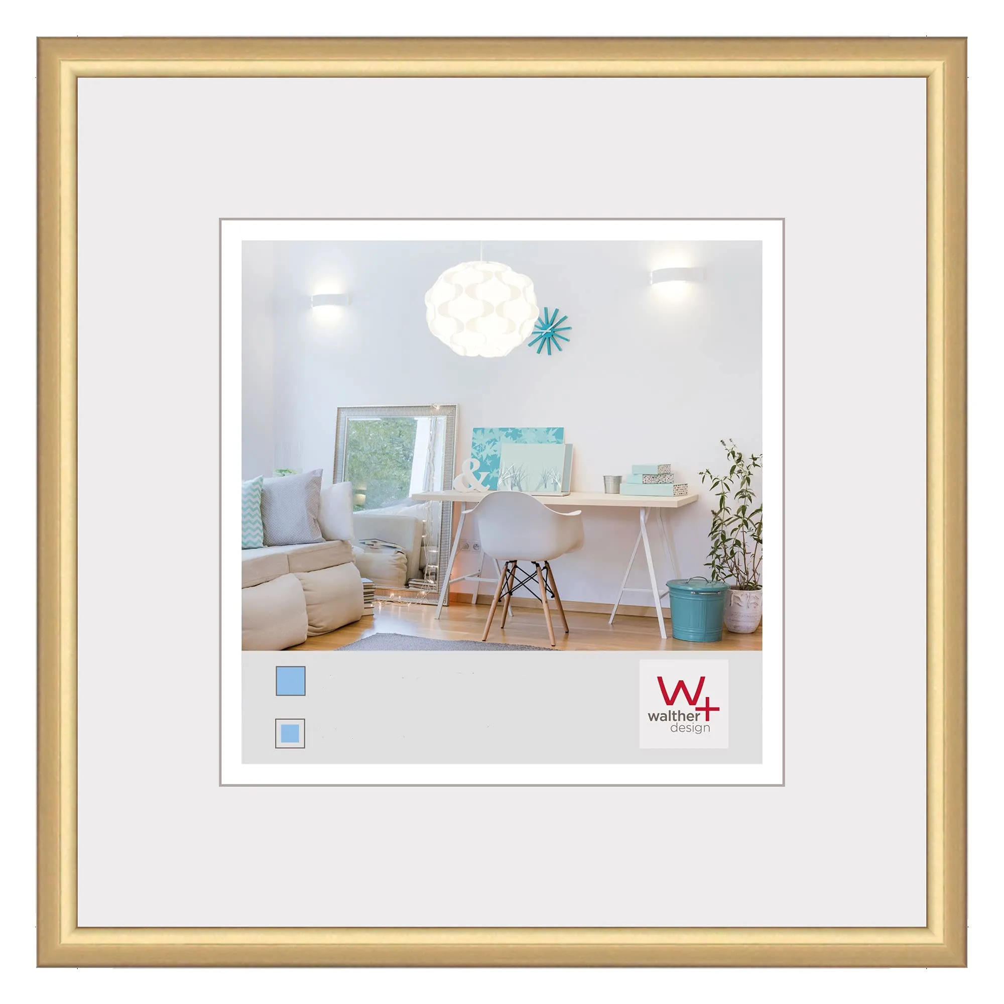 Walther Design New Lifestyle Cornice Oro, 13 x 13 cm, Plastica, KV313G - immagine 1