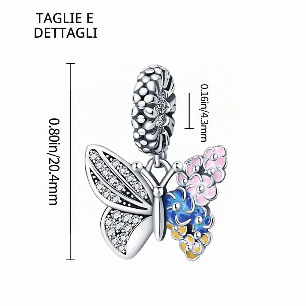 Pandach Bead Charm in Argento Sterling 925 con Cubic Zirconia per Braccialetti e Collane europei - immagine 3