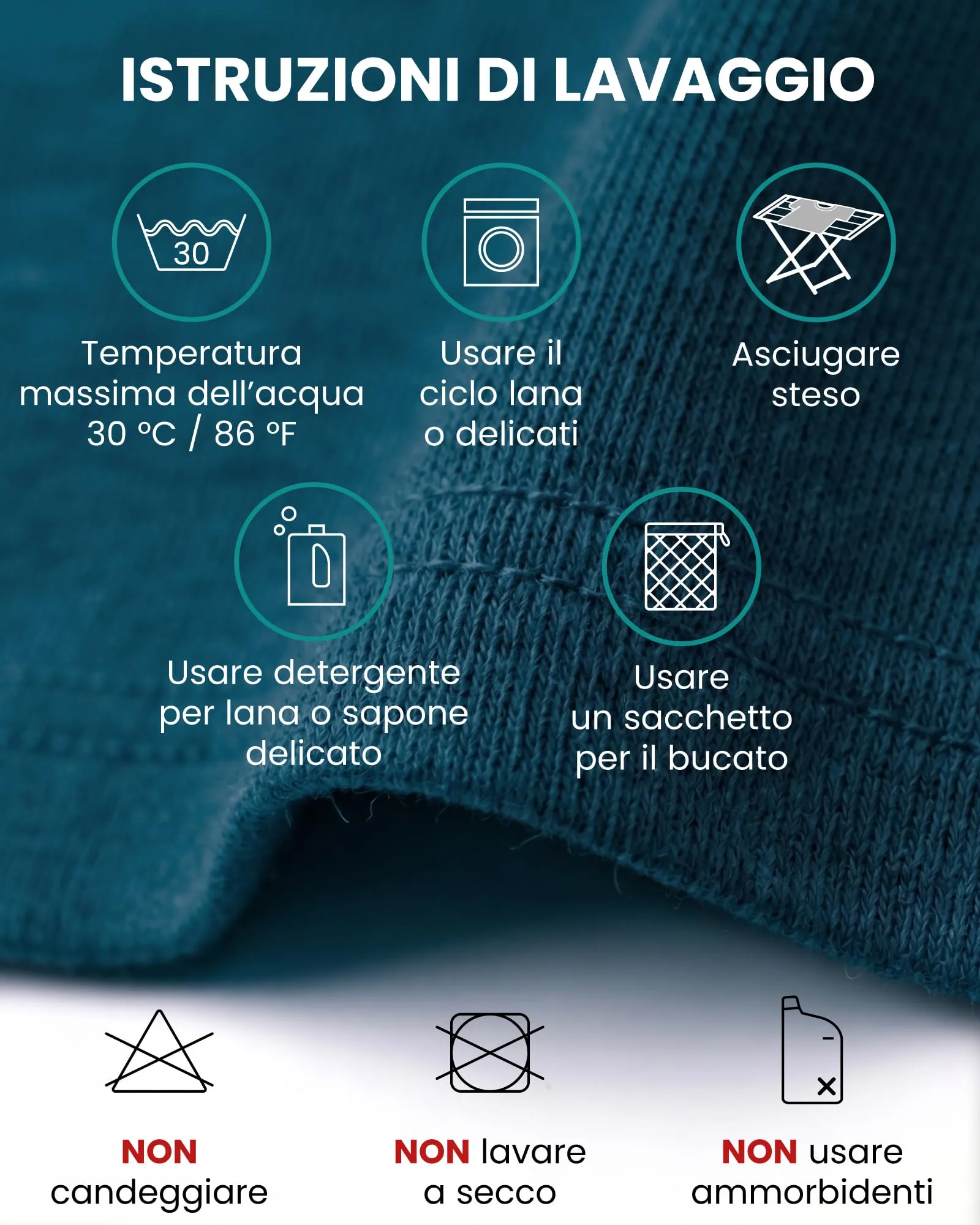 Merino.tech Scaldacollo Lana Merino - Forest Green - immagine 7