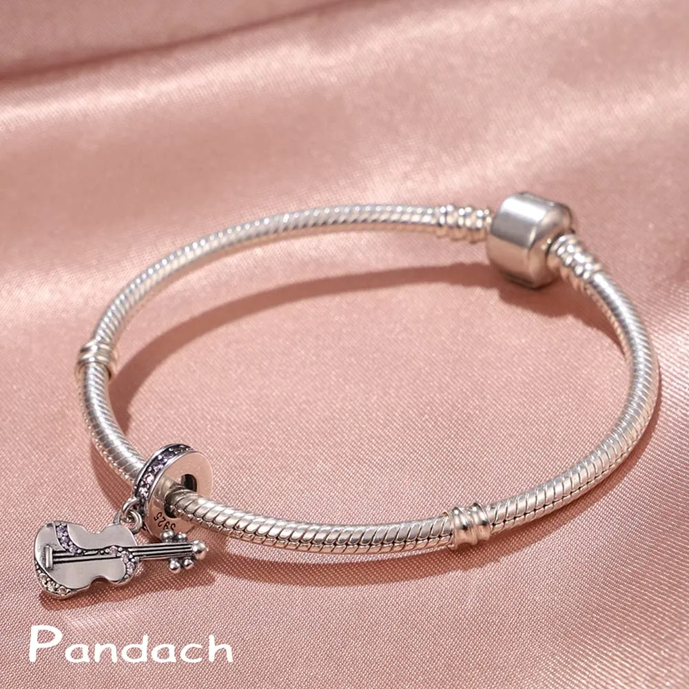 Pandach Bead Charm Ciondolo Argento Sterling 925 con Cubic Zirconia per Braccialetti e Collane europei - immagine 2