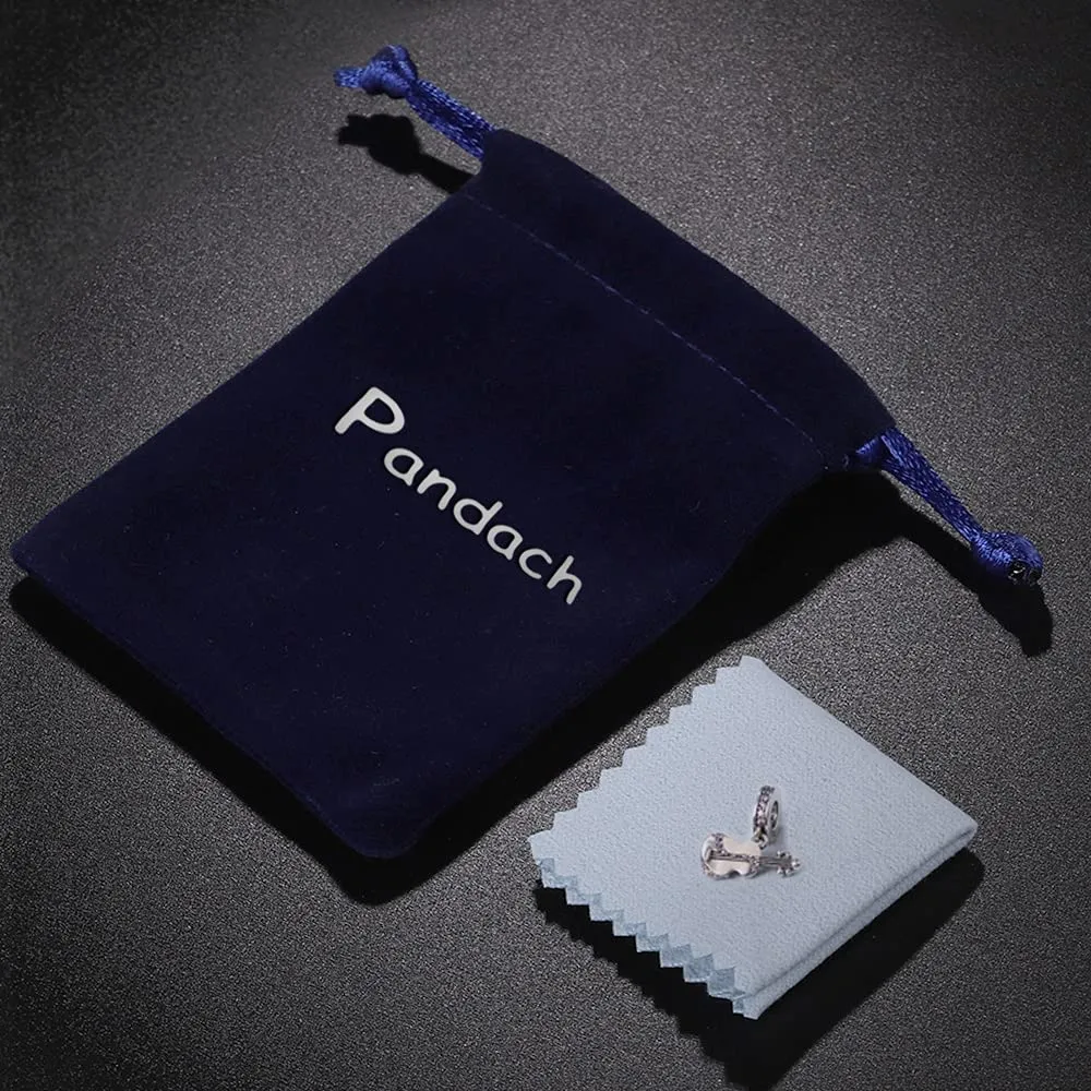 Pandach Bead Charm Ciondolo Argento Sterling 925 con Cubic Zirconia per Braccialetti e Collane europei - immagine 3
