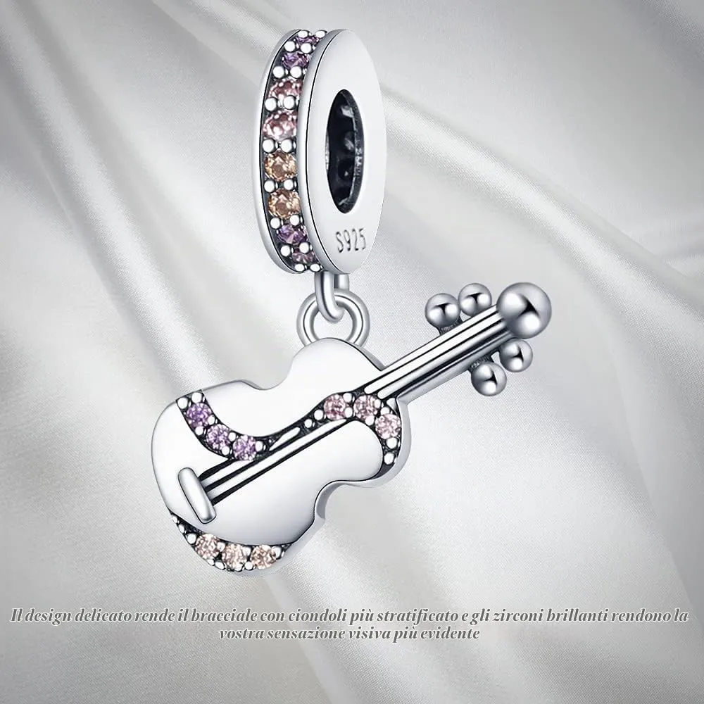 Pandach Bead Charm Ciondolo Argento Sterling 925 con Cubic Zirconia per Braccialetti e Collane europei - immagine 7