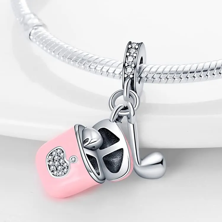 Pandach Bead Charm in Argento Sterling 925 con Cubic Zirconia per Braccialetti e Collane - immagine 2