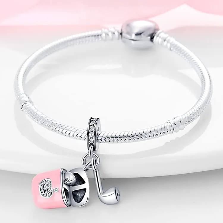 Pandach Bead Charm in Argento Sterling 925 con Cubic Zirconia per Braccialetti e Collane - immagine 3