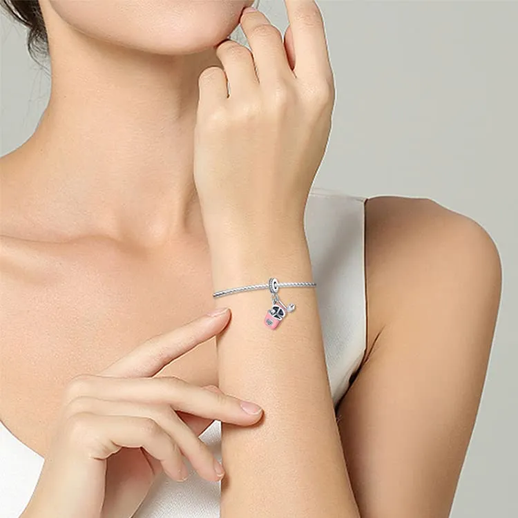 Pandach Bead Charm in Argento Sterling 925 con Cubic Zirconia per Braccialetti e Collane - immagine 4