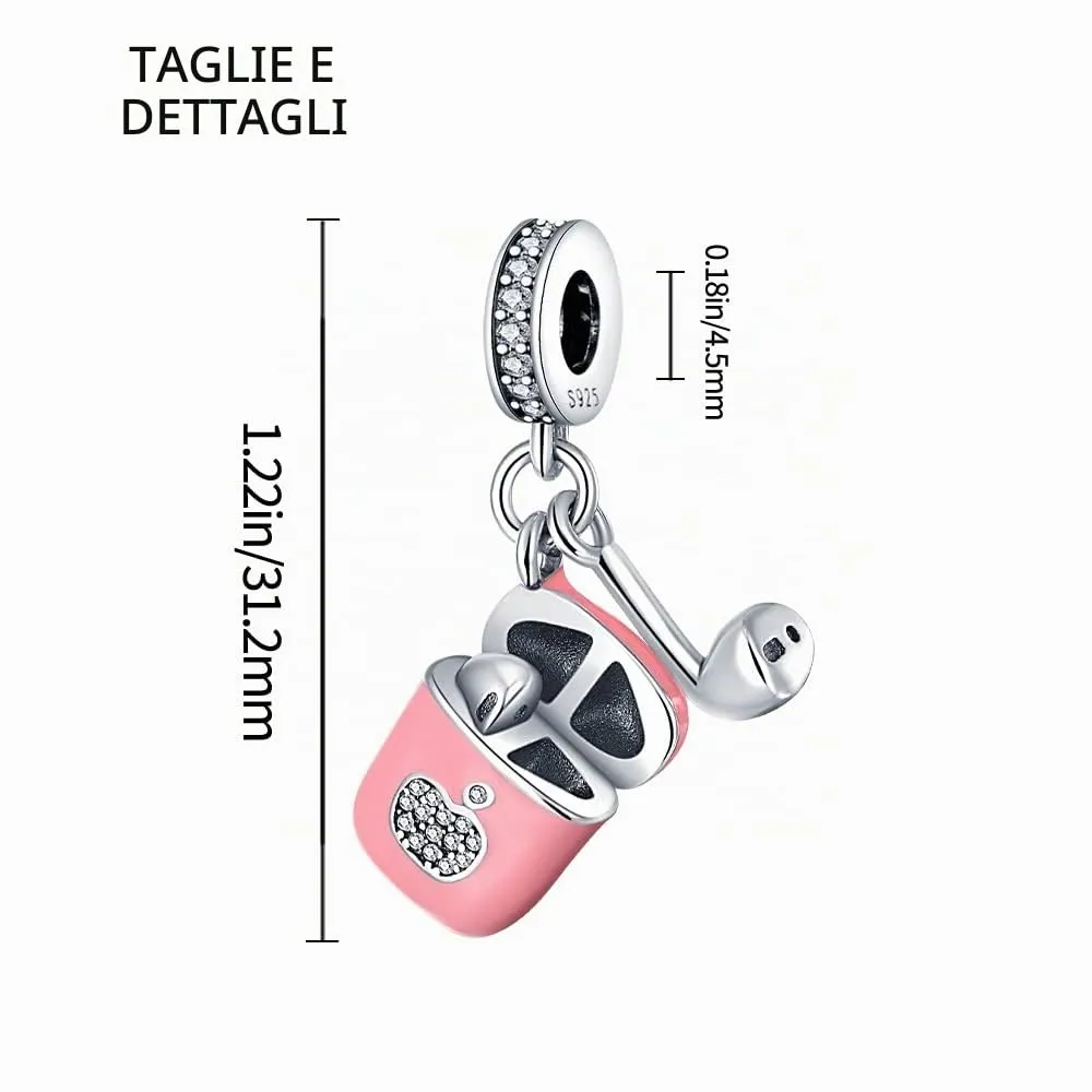Pandach Bead Charm in Argento Sterling 925 con Cubic Zirconia per Braccialetti e Collane - immagine 5