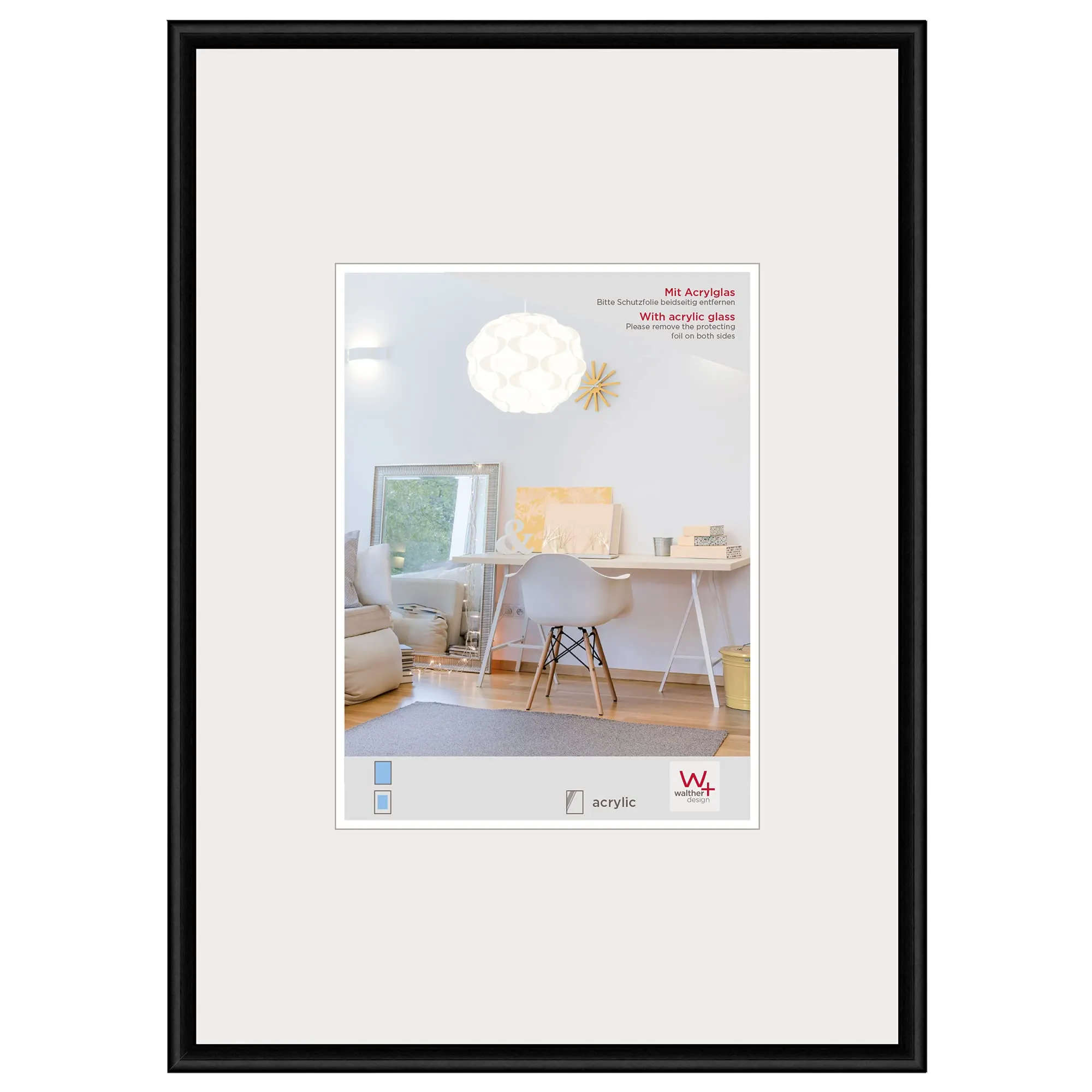 Walther Design Nera New Lifestyle Frame 60 x 90 cm KVX090B - immagine 1