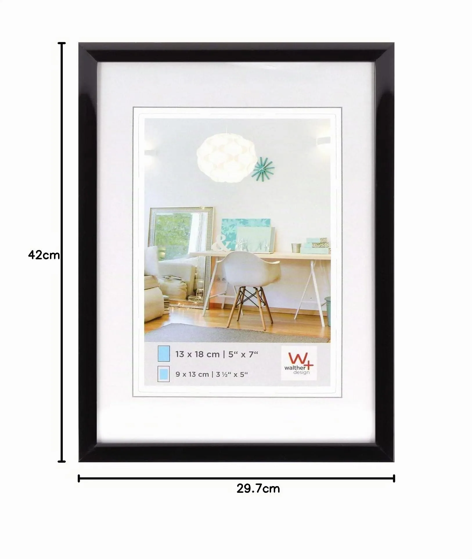 walther design New Lifestyle Cornice per quadri in acciaio 29,7 x 42 cm DIN A3 con vetro KVX342D - immagine 5