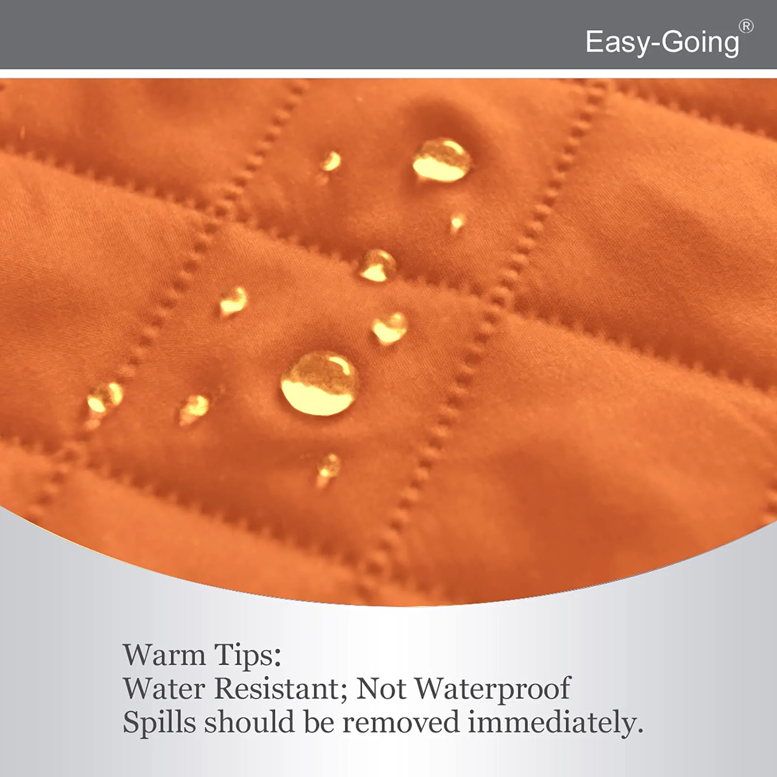 Easy-Going Copridivano Reversibile Impermeabile con Cinghie Elastiche, Arancione/Nero - immagine 4