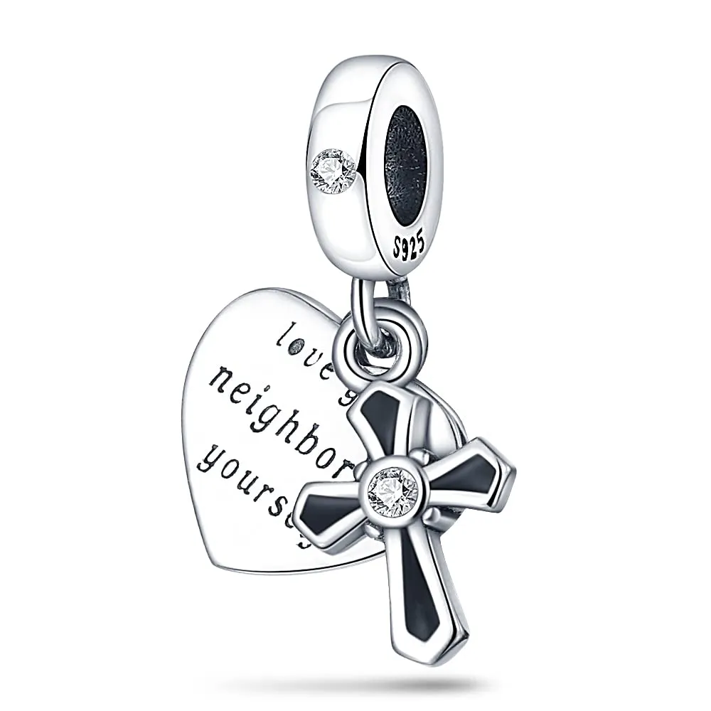 Pandach Bead Charm Ciondolo Argento Sterling 925 con Cubic Zirconia per Braccialetti e Collane Europei - immagine 1