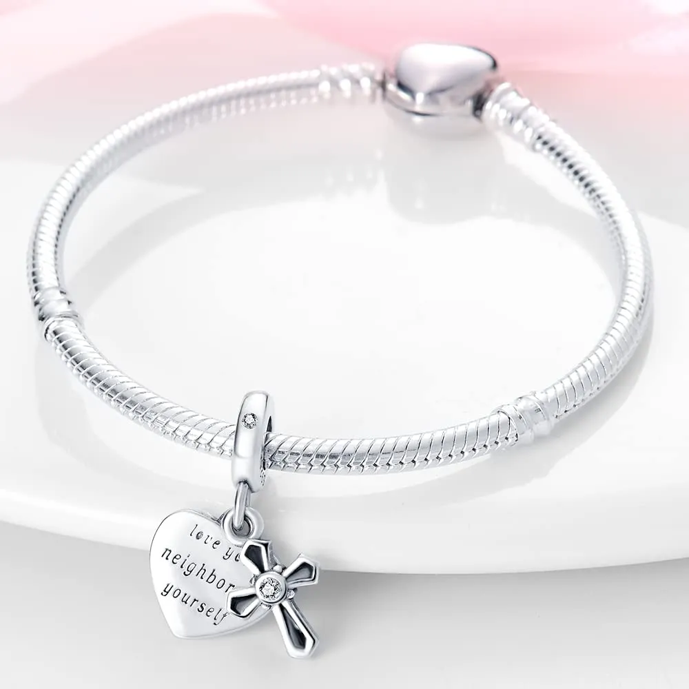 Pandach Bead Charm Ciondolo Argento Sterling 925 con Cubic Zirconia per Braccialetti e Collane Europei - immagine 2