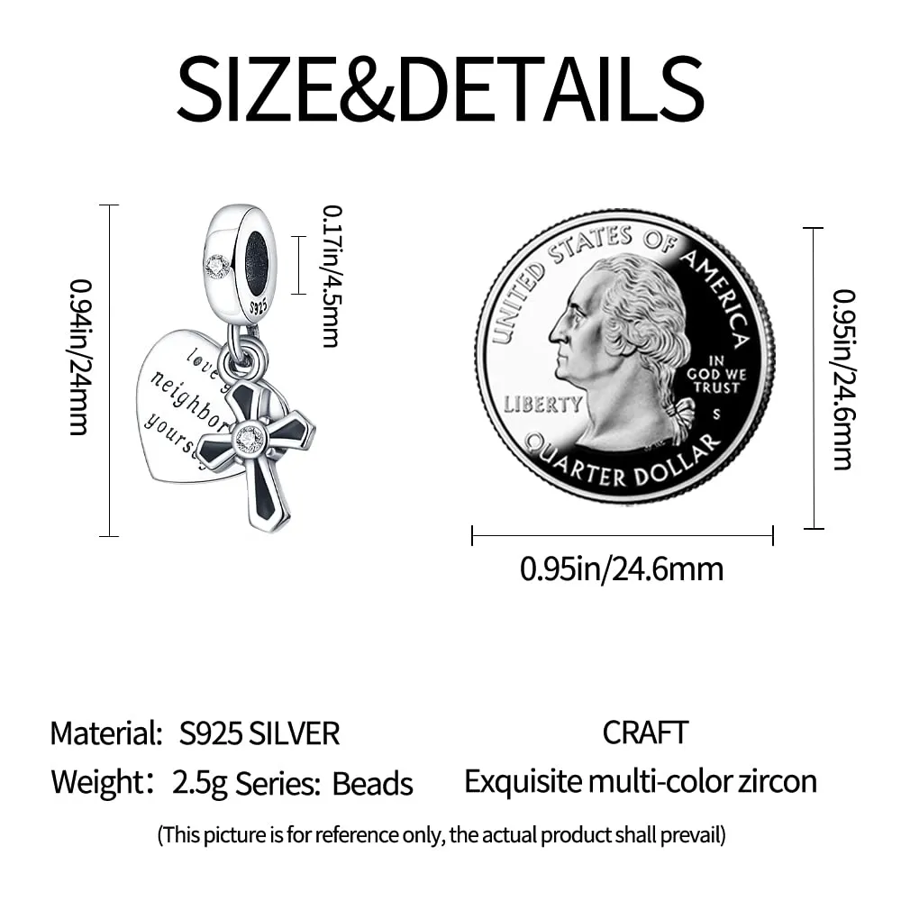 Pandach Bead Charm Ciondolo Argento Sterling 925 con Cubic Zirconia per Braccialetti e Collane Europei - immagine 3