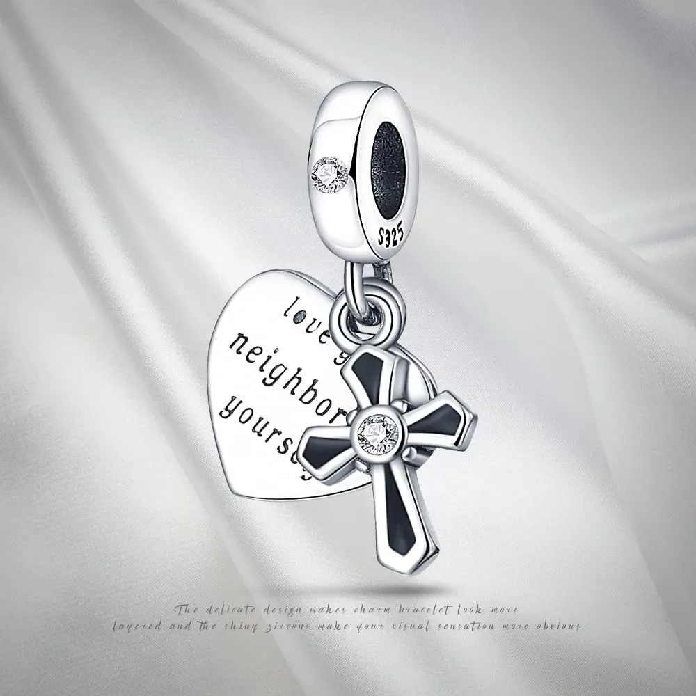 Pandach Bead Charm Ciondolo Argento Sterling 925 con Cubic Zirconia per Braccialetti e Collane Europei - immagine 6