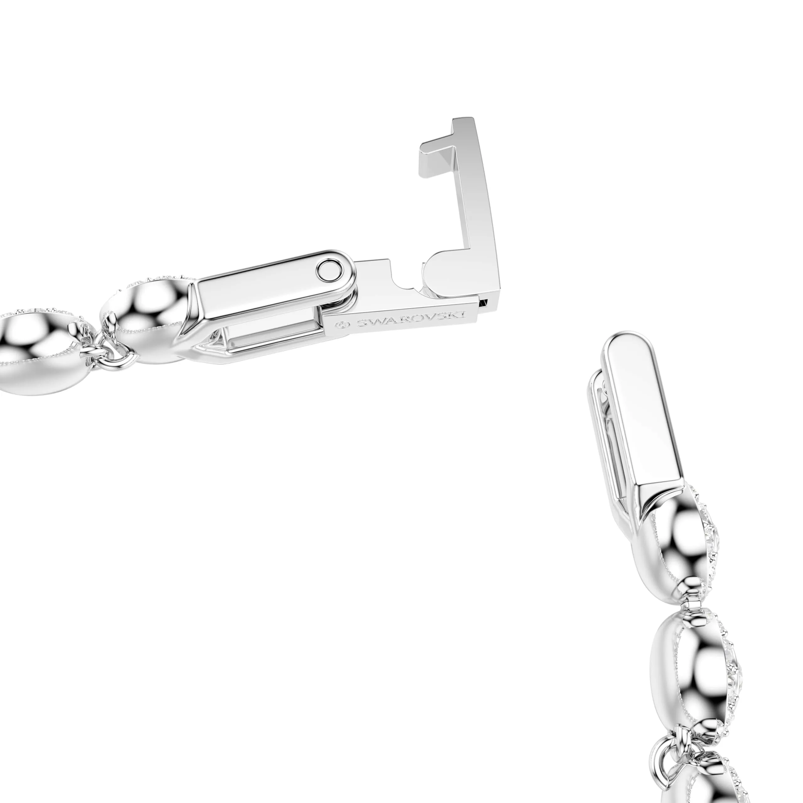 Swarovski Bracciale Tennis Angelic, Taglio Round, Bianco, Placcato Rodio - immagine 3