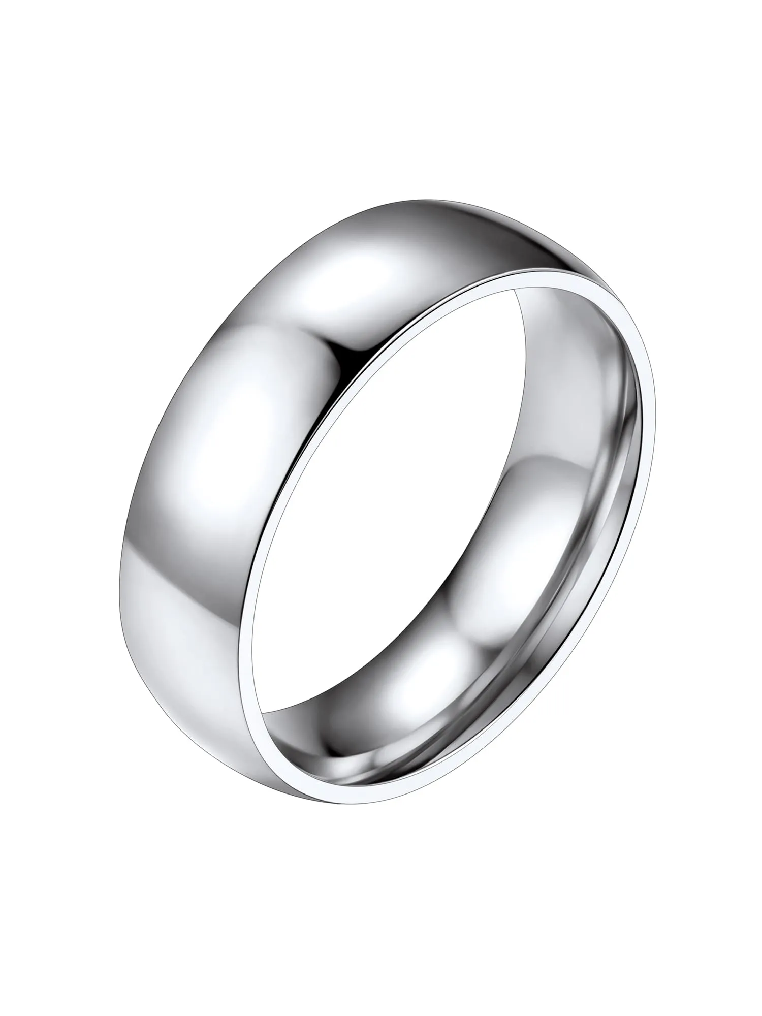 PROSTEEL Anello a Fascia in Acciaio Inox, 6 mm, Argento, Misura 19 - immagine 1