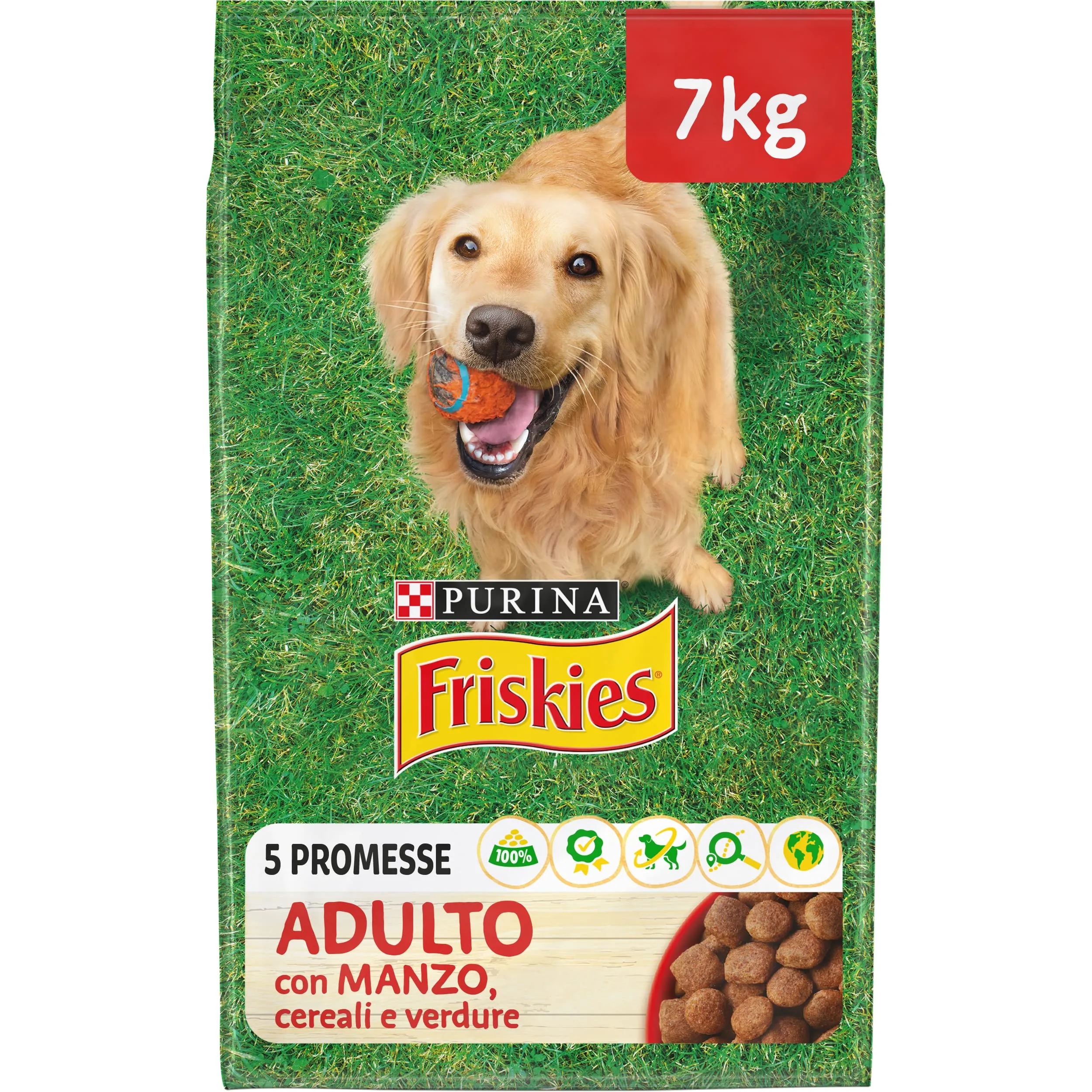 Friskies Cane Crocchette Adulto con Manzo, Cereali e Verdure, 7 kg - immagine 4