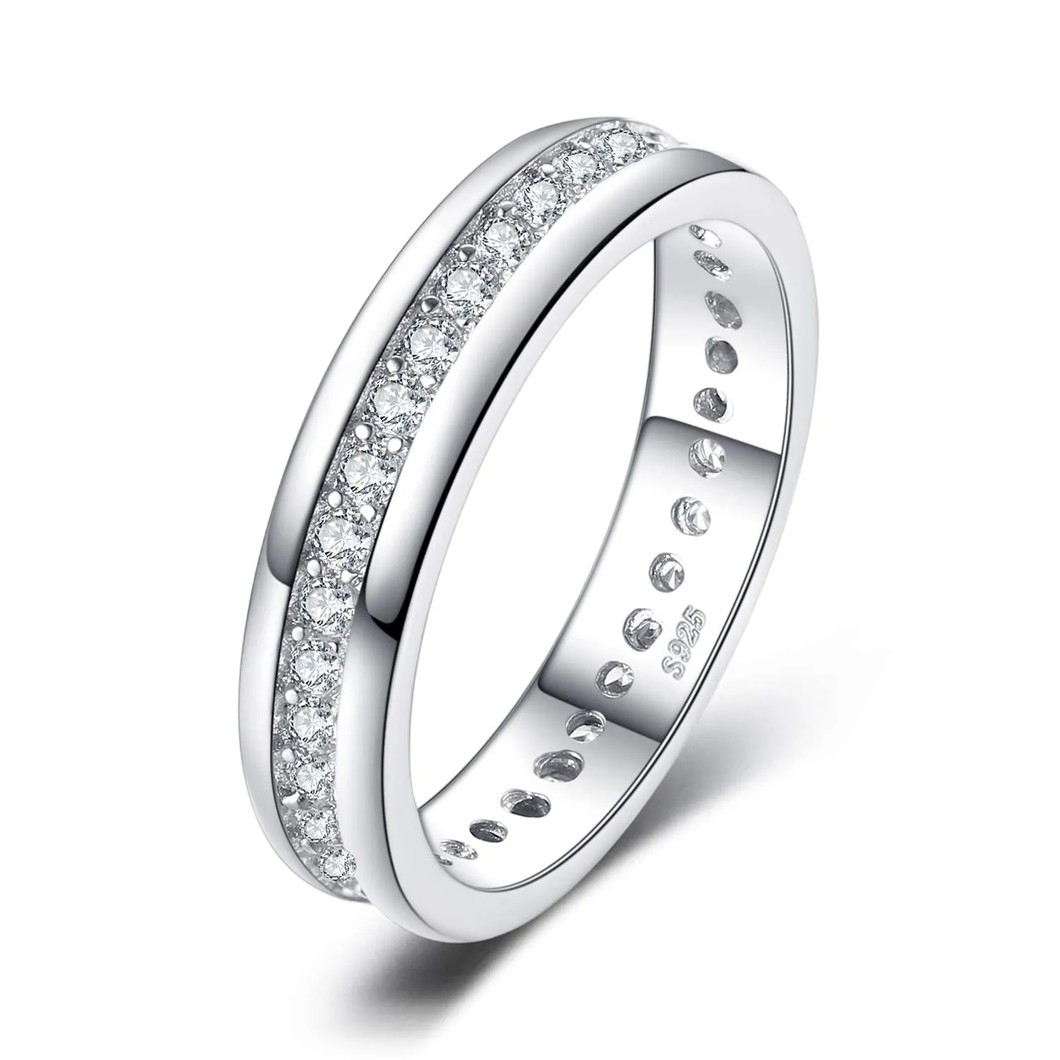 JewelryPalace Anello Donna Argento 925 con Zirconi, Set Fedine Fidanzamento e Anniversario - immagine 1