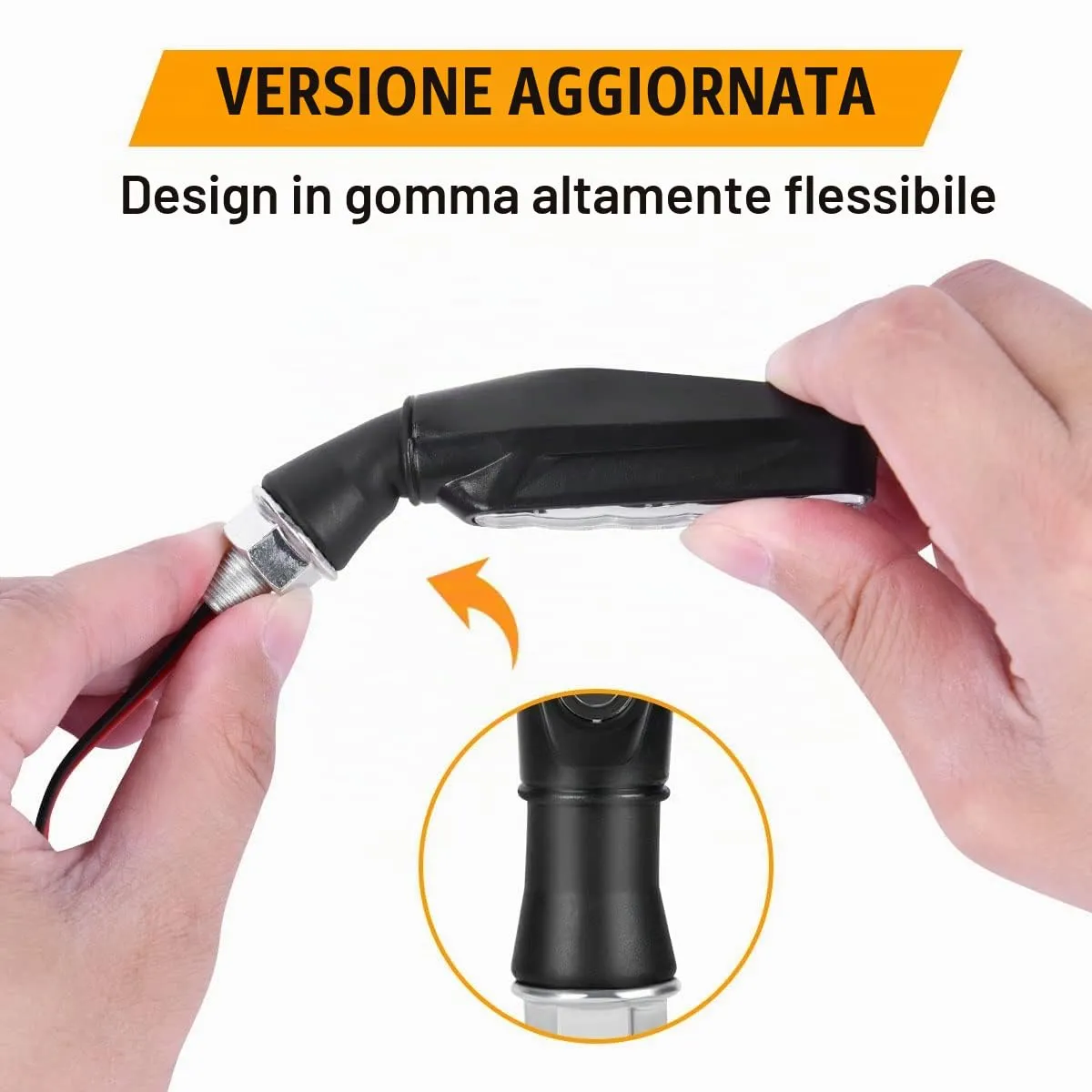 URAQT Indicatori di Direzione LED per Moto 12V, Modalità Flowing, Impermeabili, Universali per Scooter Quad Cruiser Off Road (Set da 4) - immagine 5