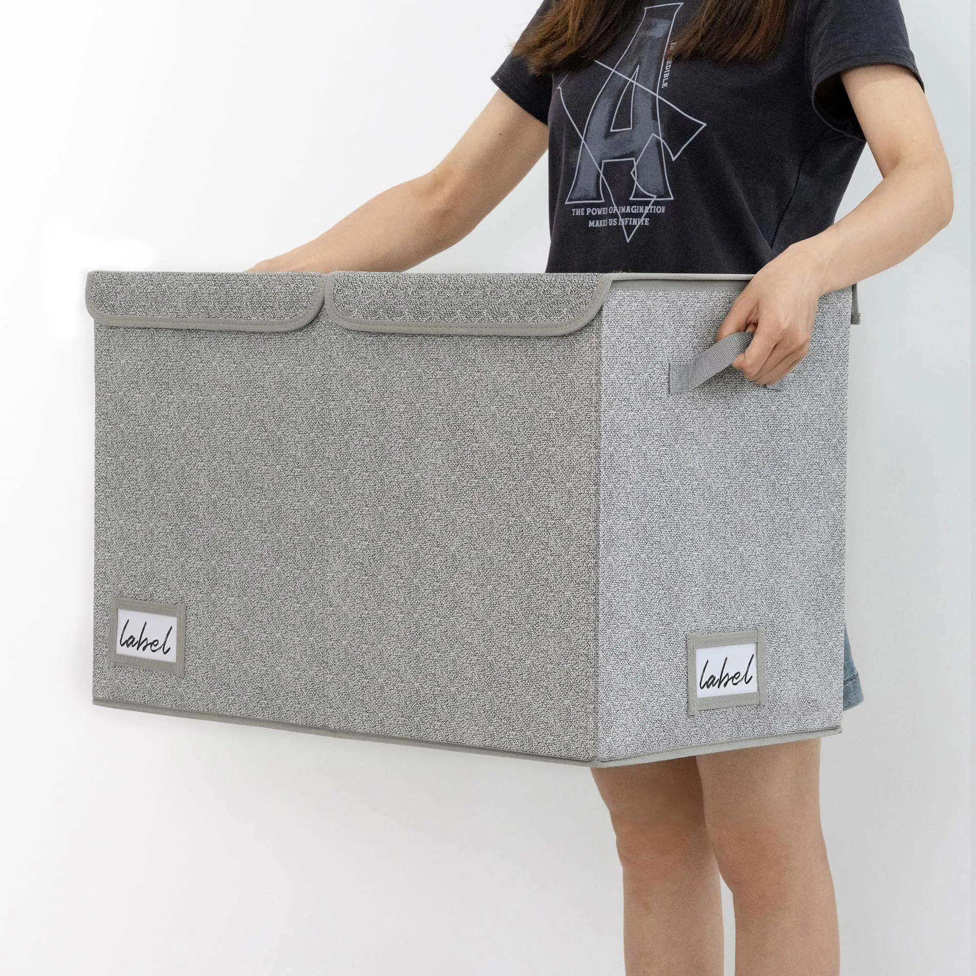 GRANNY SAYS Scatola Porta Giochi con Coperchio e Divisorio, XL, Grigio - immagine 3