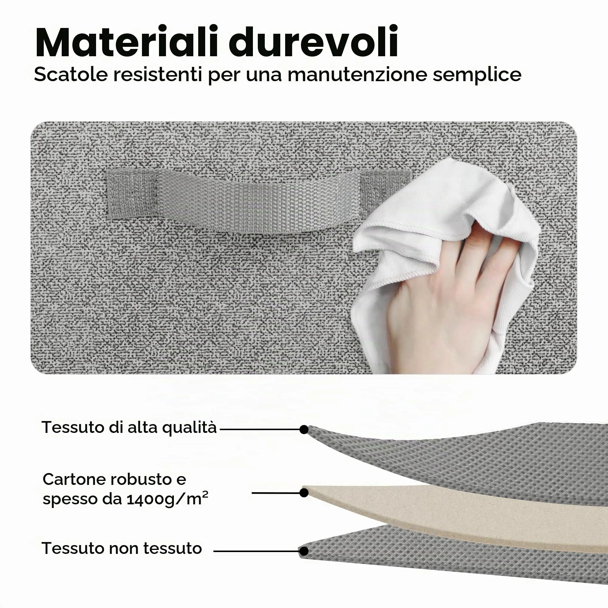GRANNY SAYS Scatola Porta Giochi con Coperchio e Divisorio, XL, Grigio - immagine 6