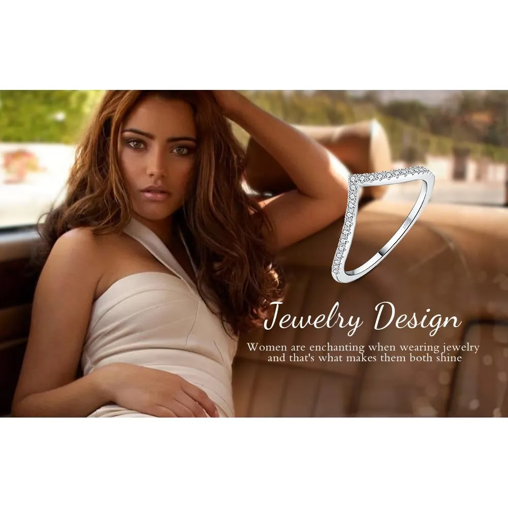 JewelryPalace Anello a V Donna in Argento 925 con Moissanite Creata, Taglio Rotondo, Taglia 17 - immagine 6