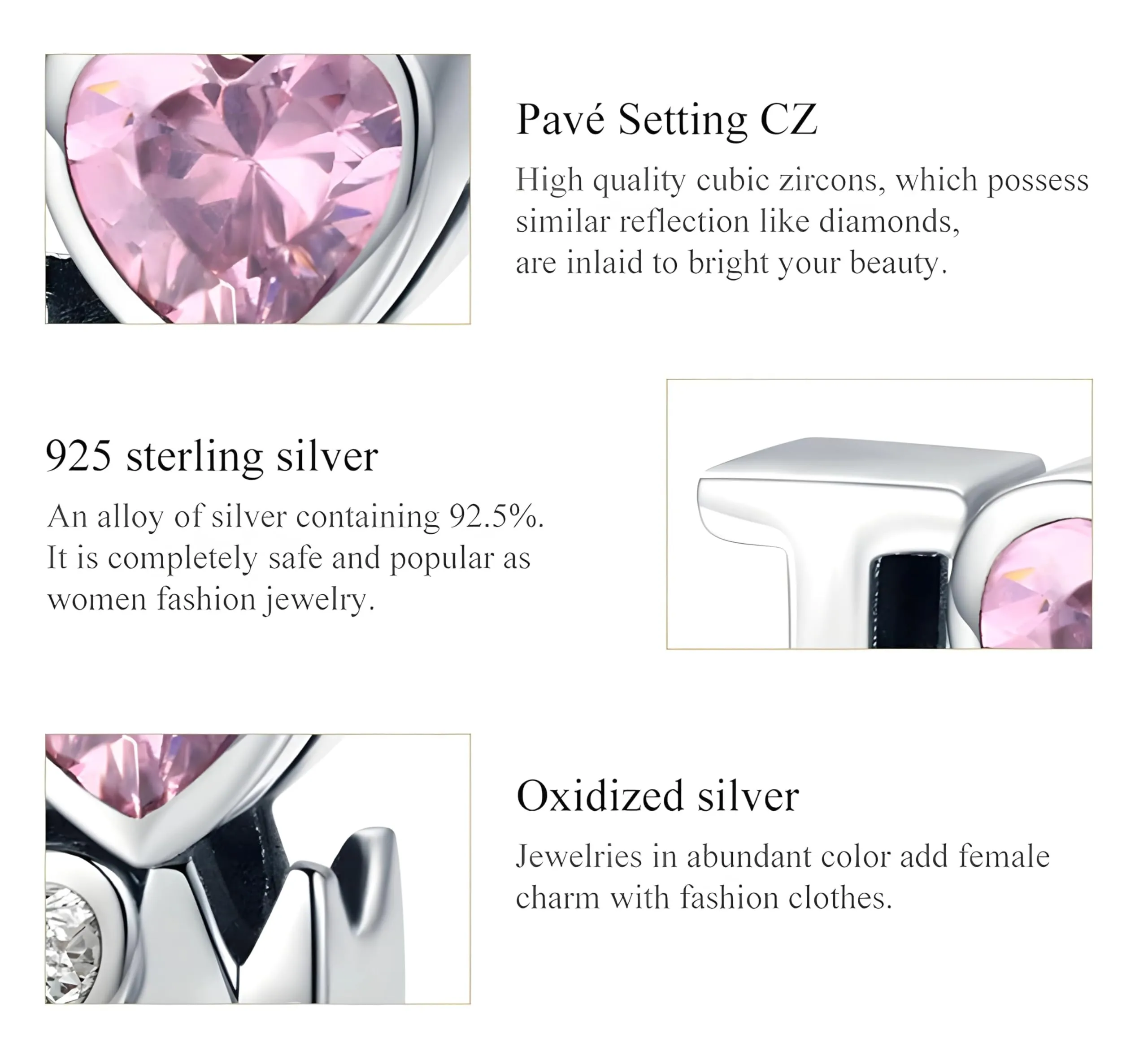 JCaleydo Charm G 14 in Argento Sterling 925 Compatibile con Bracciale Pandora JC342 - immagine 2