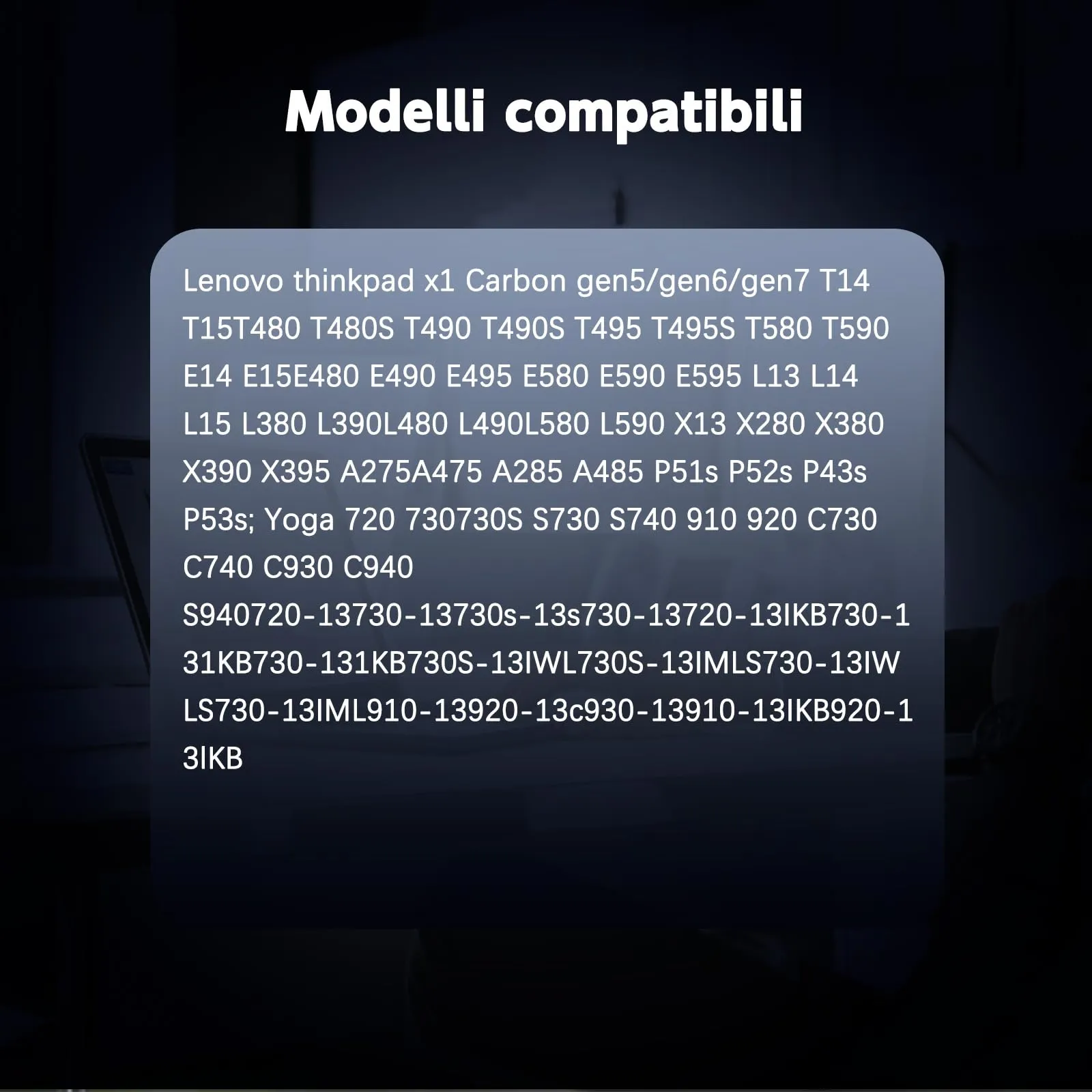 Etssembo Caricatore USB-C 65W per Lenovo ThinkPad X1 Carbon, T14, T15, T480, T490, T590, T580, E480, E490, E580, E590, E595, Yoga C740, 720, 730, 910 - immagine 4